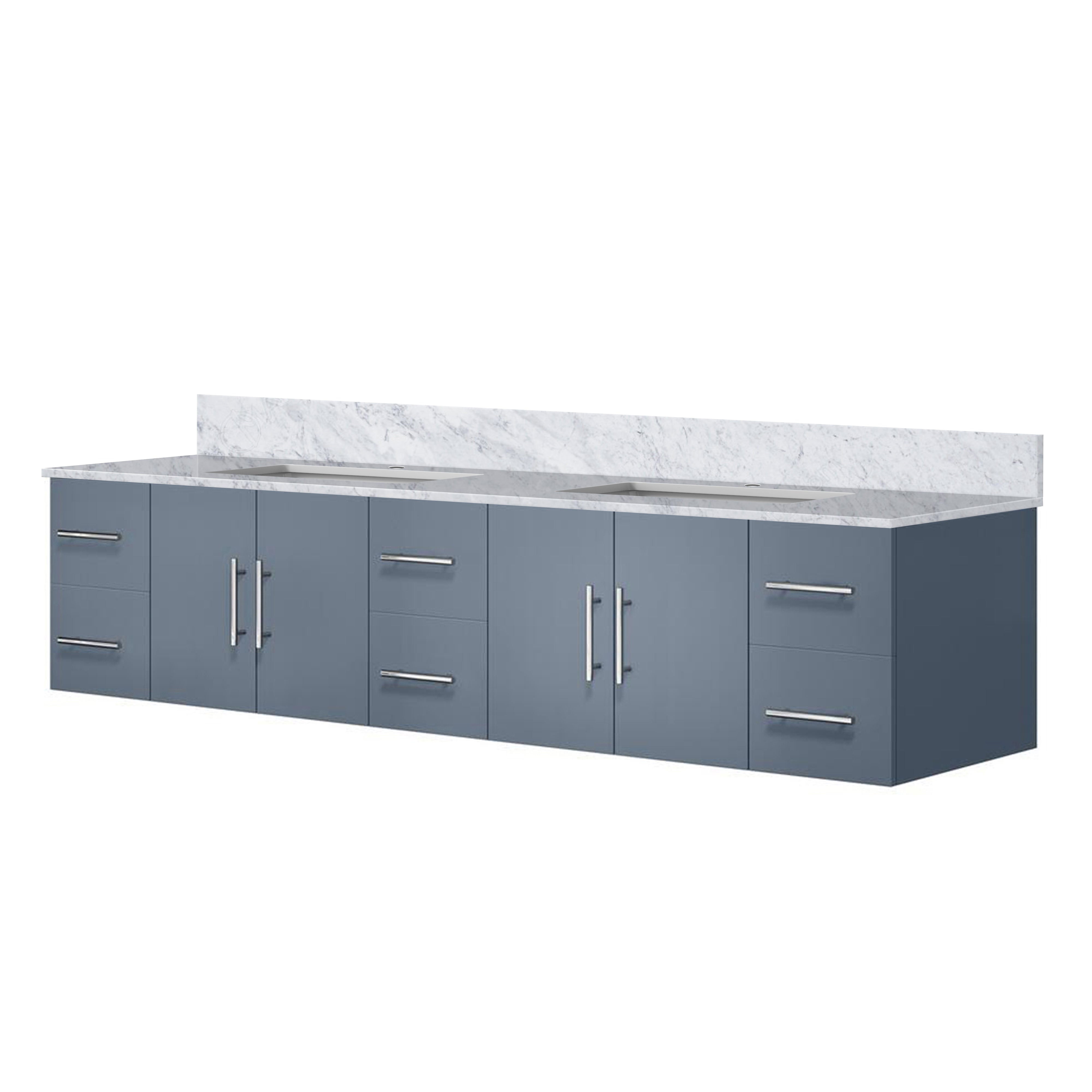 Geneva 84 in. W x 22 in. D Dark Grey Double Bath Vanity