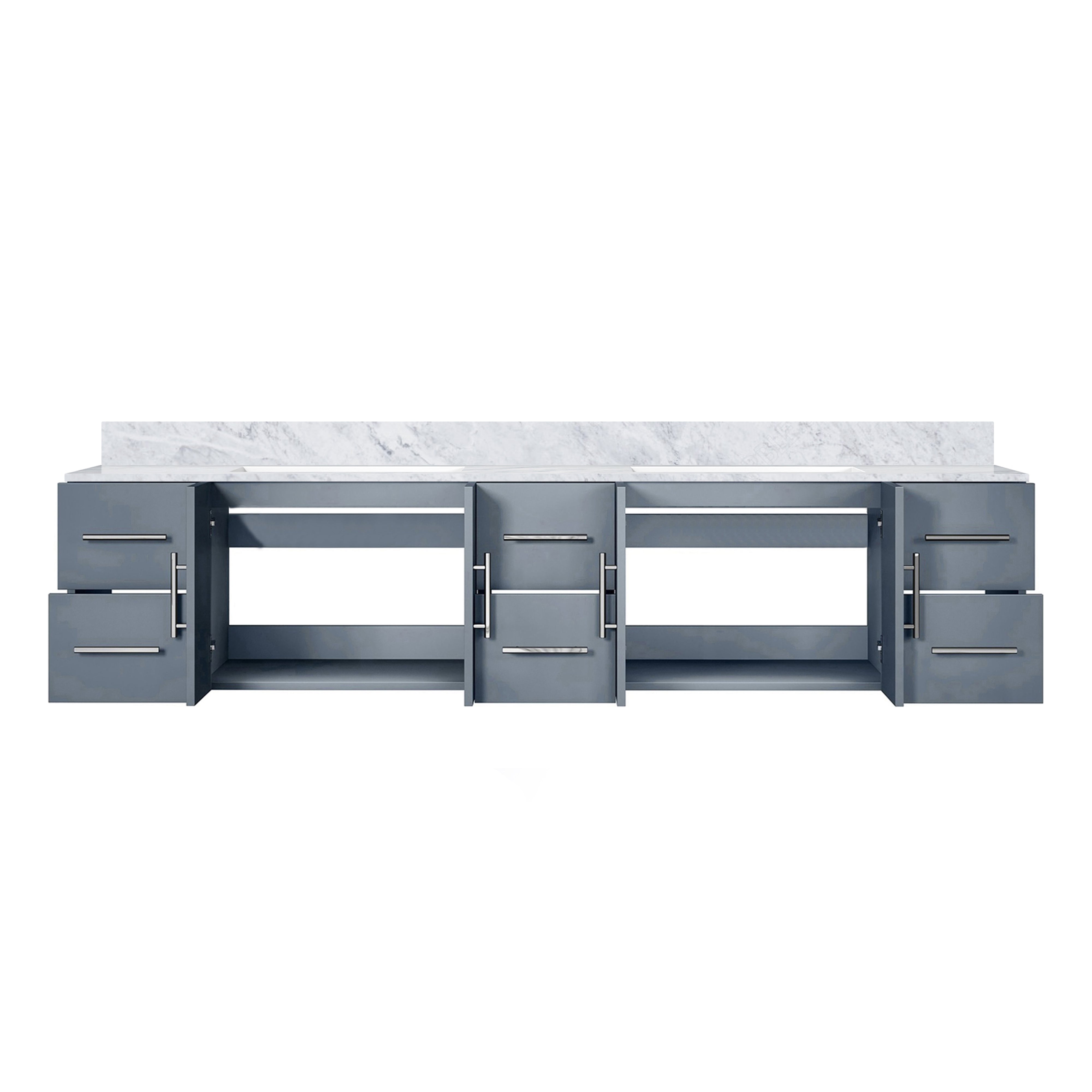 Geneva 84 in. W x 22 in. D Dark Grey Double Bath Vanity