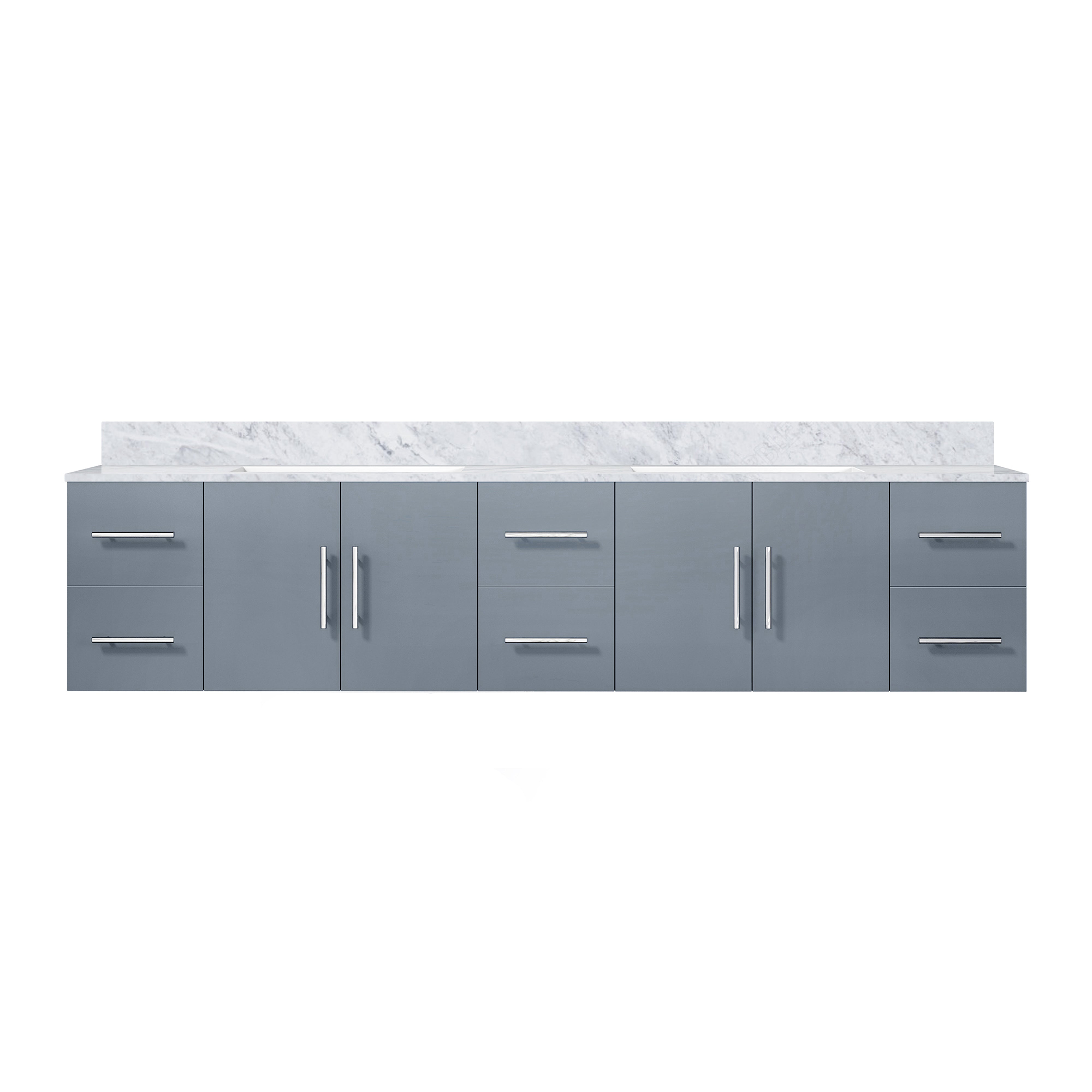 Geneva 84 in. W x 22 in. D Dark Grey Double Bath Vanity