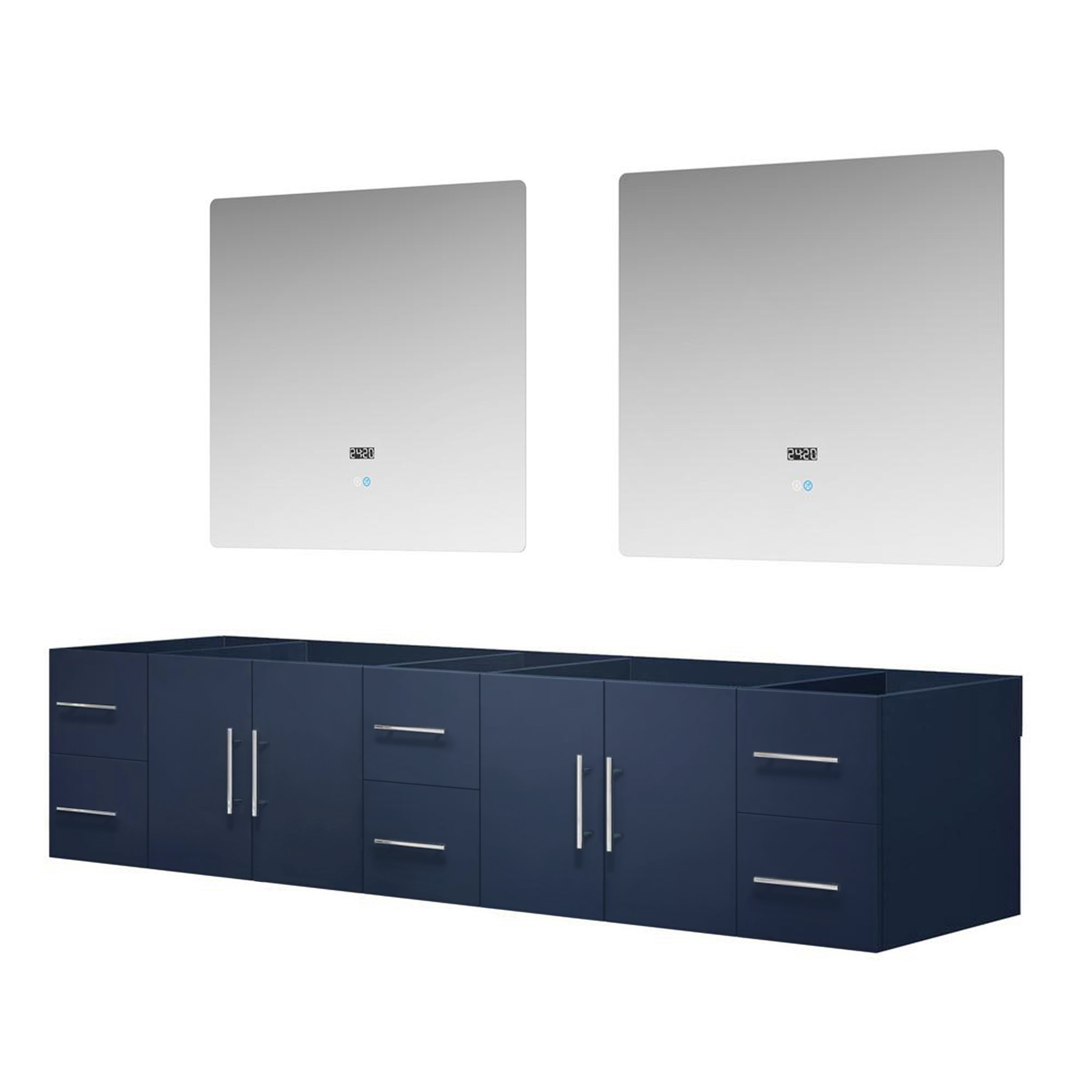 Geneva 84 in. W x 22 in. D Navy Blue Double Bath Vanity