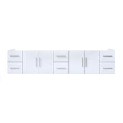 Geneva 84 in. W x 22 in. D Glossy White Double Bath Vanity