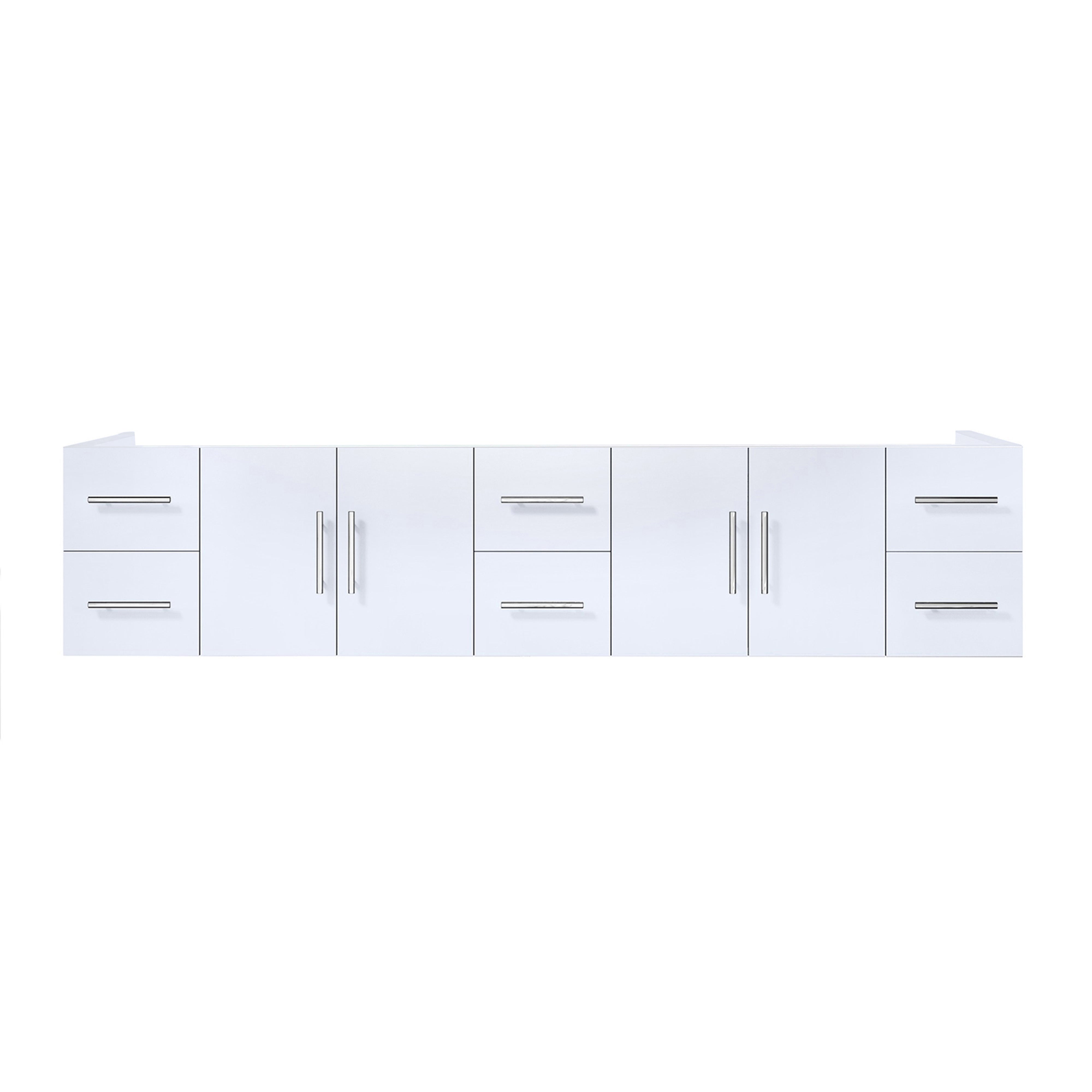 Geneva 84 in. W x 22 in. D Glossy White Double Bath Vanity