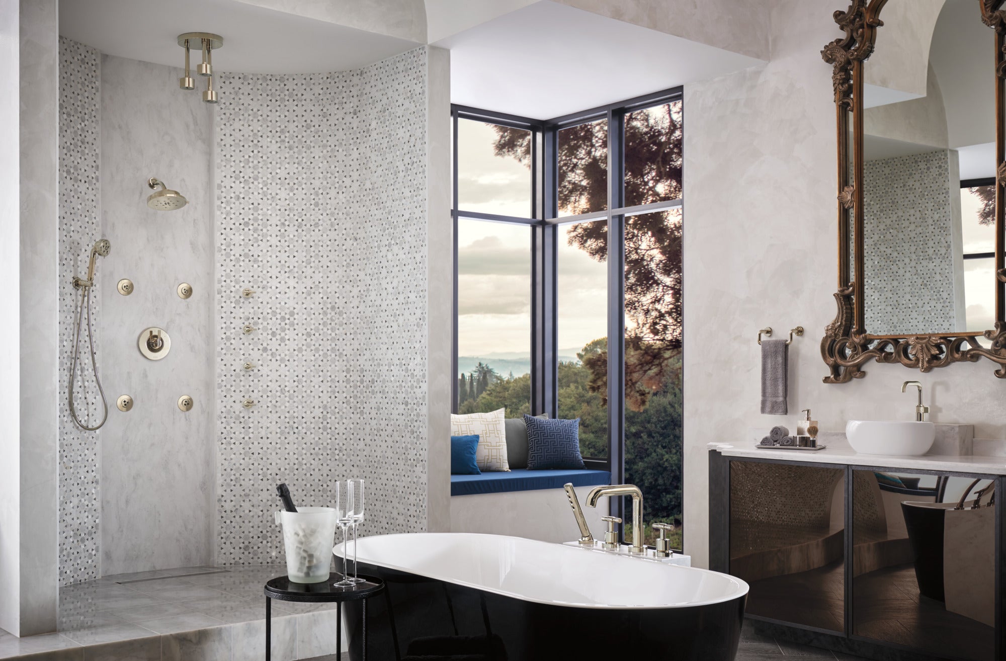 Brizo Litze® Roman Tub with Handshower - Less Handles