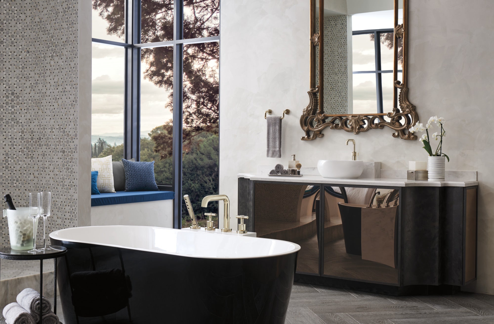 Brizo Litze® Roman Tub with Handshower - Less Handles