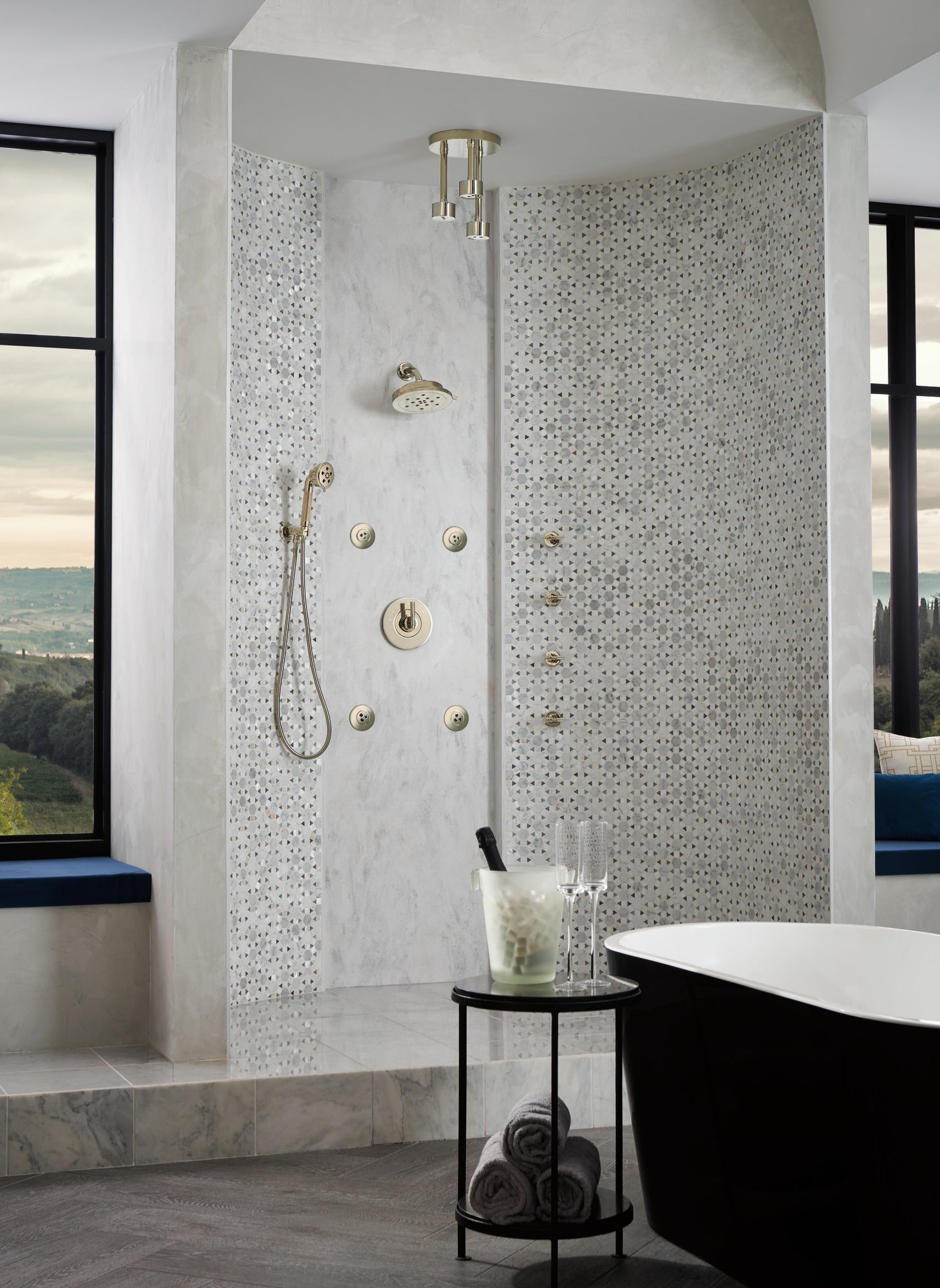 Brizo Litze® 8” H<sub>2</sub>Okinetic<sup>®</sup> Round Multi-Function Wall Mount Showerhead