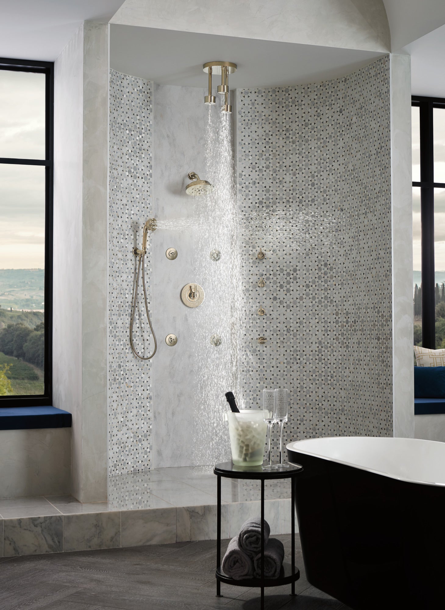 Brizo Litze® 8” H<sub>2</sub>Okinetic<sup>®</sup> Round Multi-Function Wall Mount Showerhead