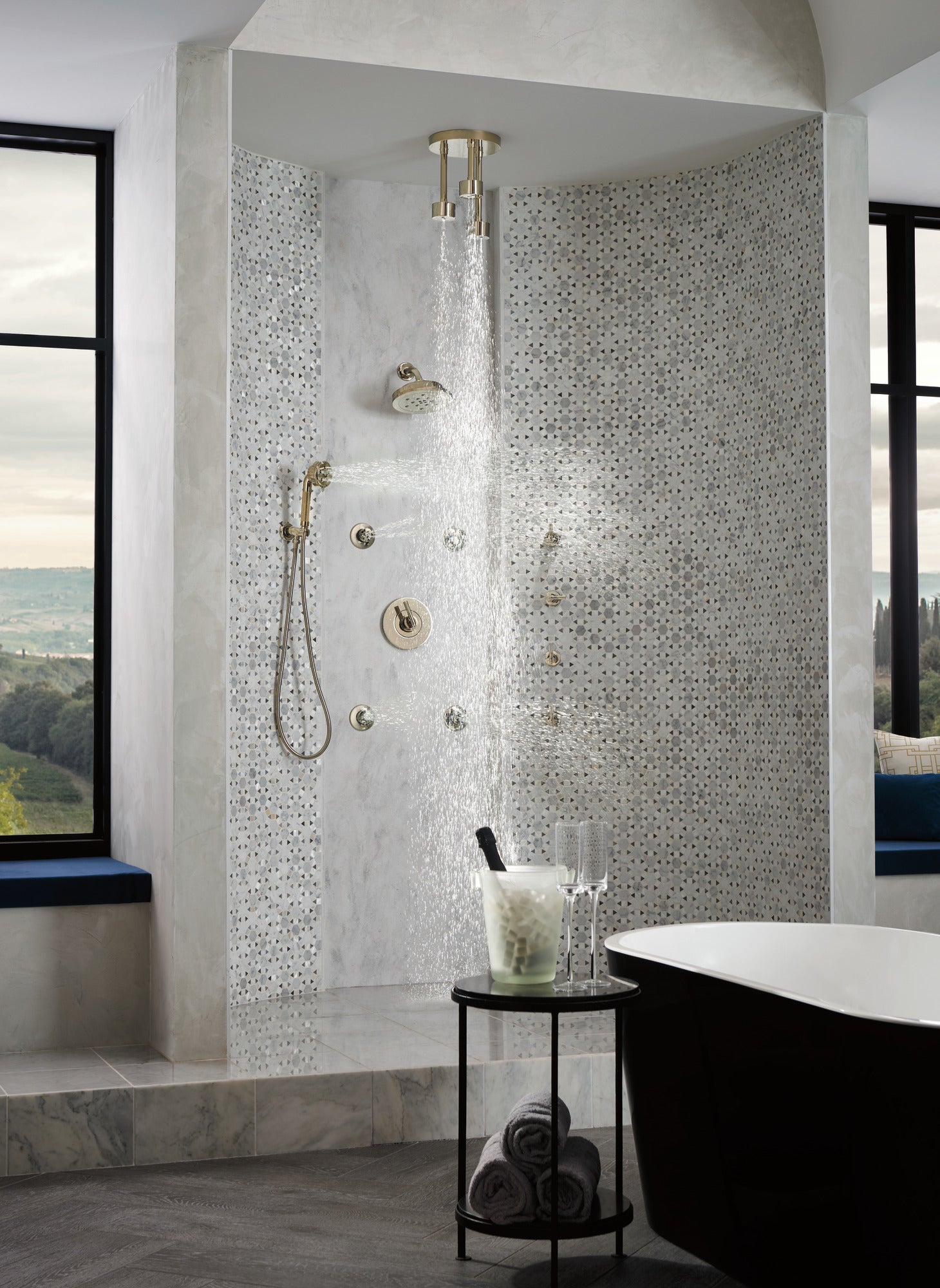 Brizo Litze® 8” H<sub>2</sub>Okinetic<sup>®</sup> Round Multi-Function Wall Mount Showerhead