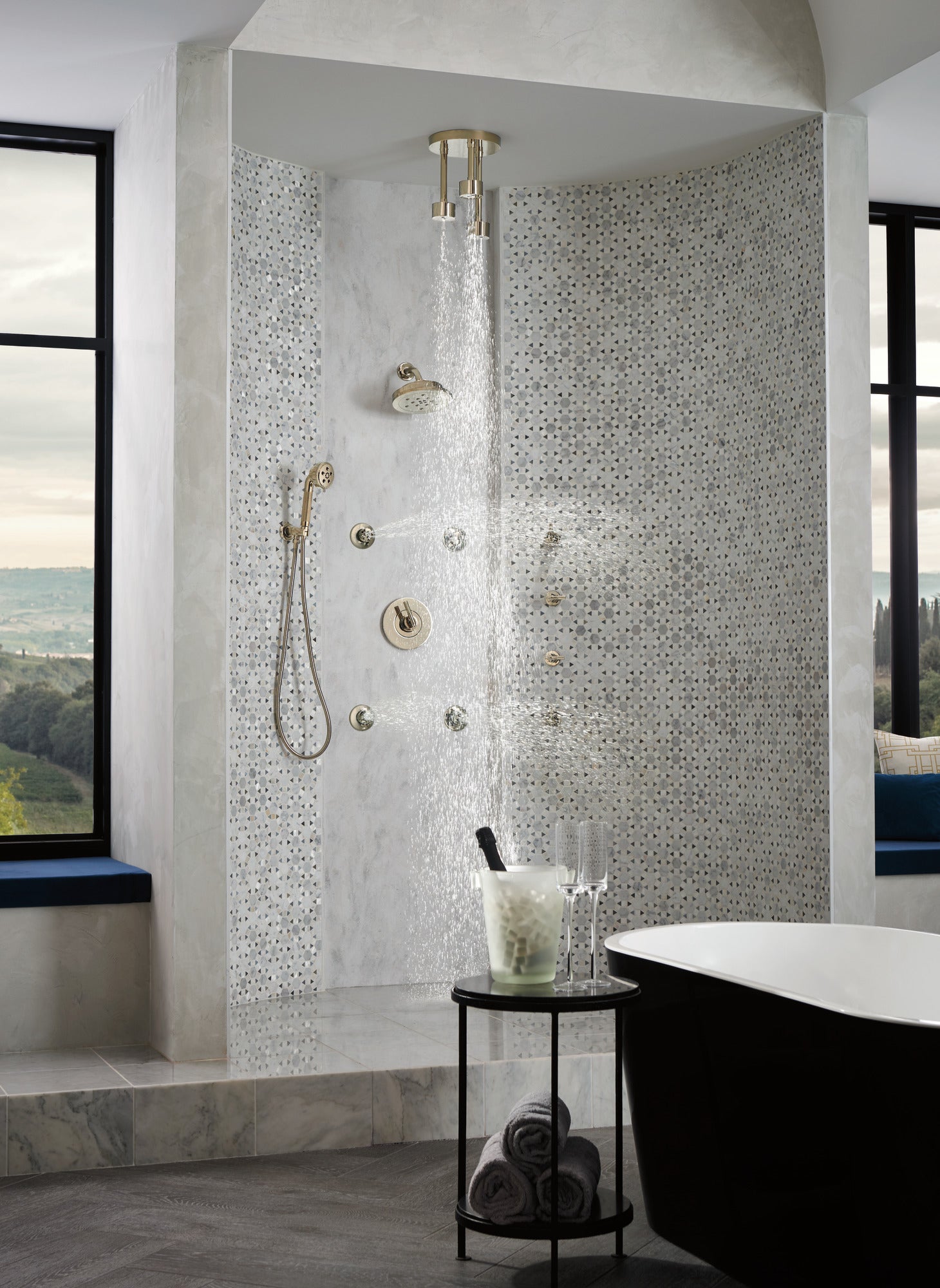 Brizo Litze® 8” H<sub>2</sub>Okinetic<sup>®</sup> Round Multi-Function Wall Mount Showerhead