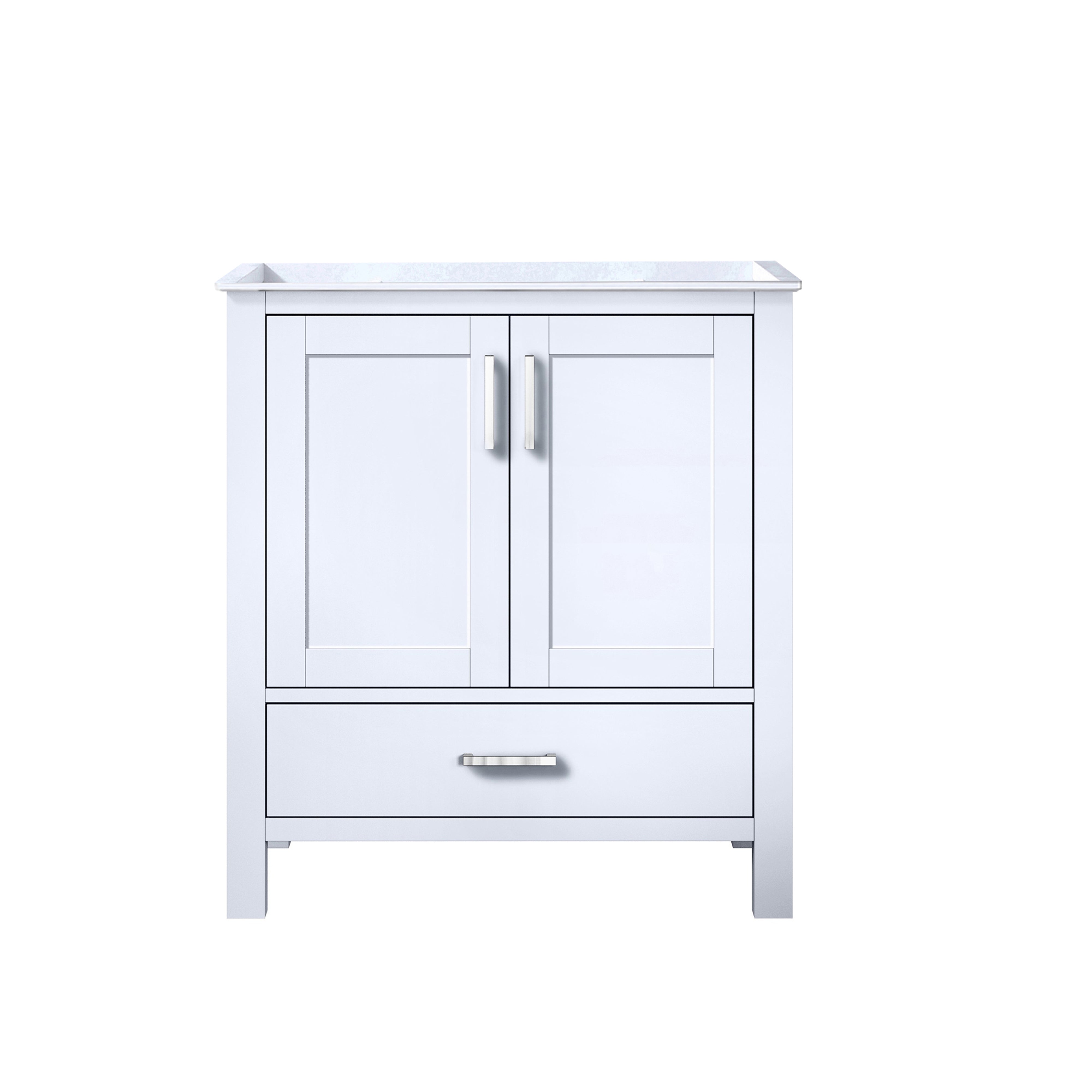 Lexora Jacques 30" White Bathroom Vanity | Modern Solid Wood Cabinet