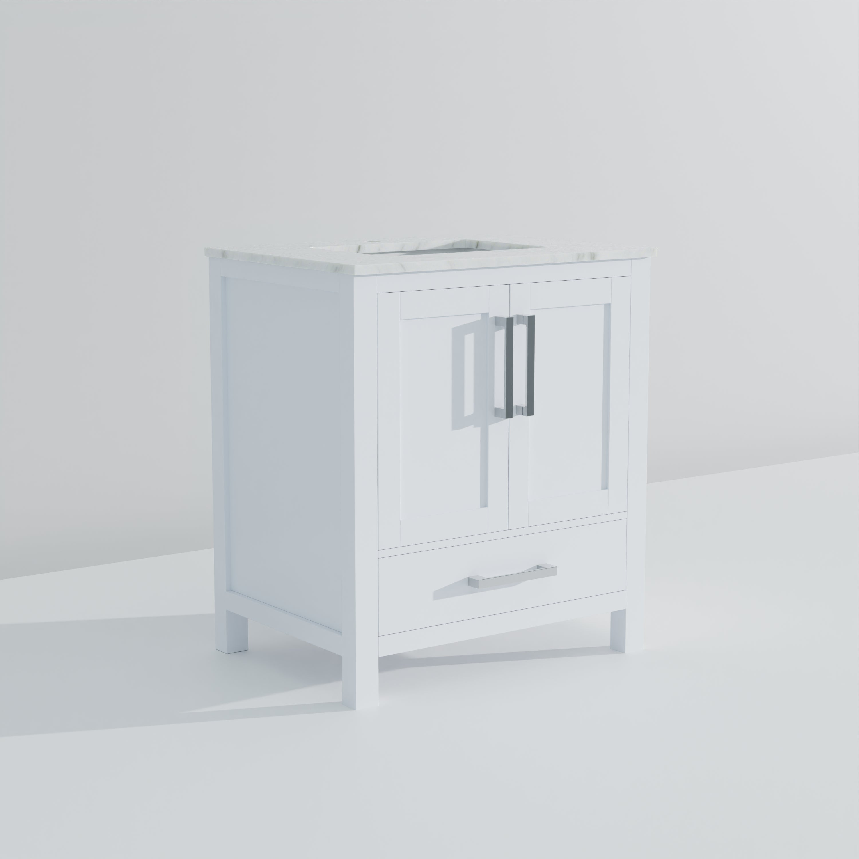 Lexora Jacques 30" White Bathroom Vanity | Modern Solid Wood Cabinet