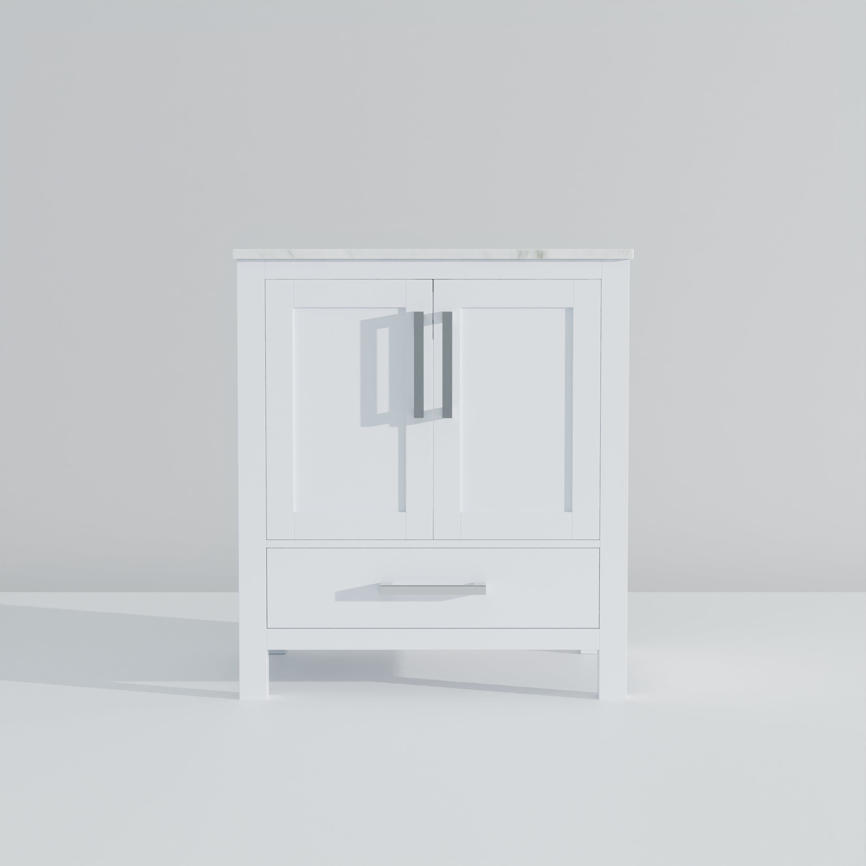 Lexora Jacques 30" White Bathroom Vanity | Modern Solid Wood Cabinet