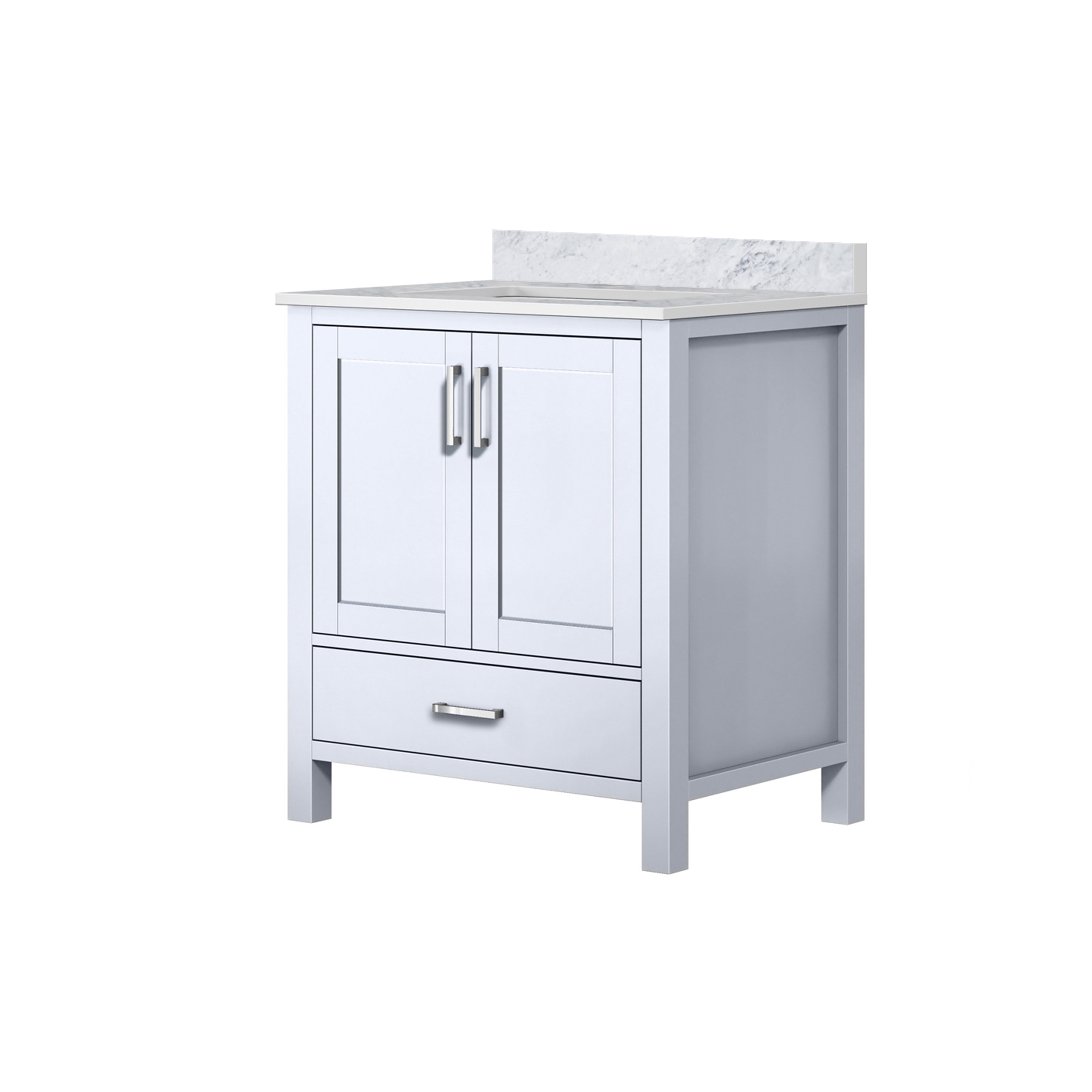 Lexora Jacques 30" White Bathroom Vanity | Modern Solid Wood Cabinet