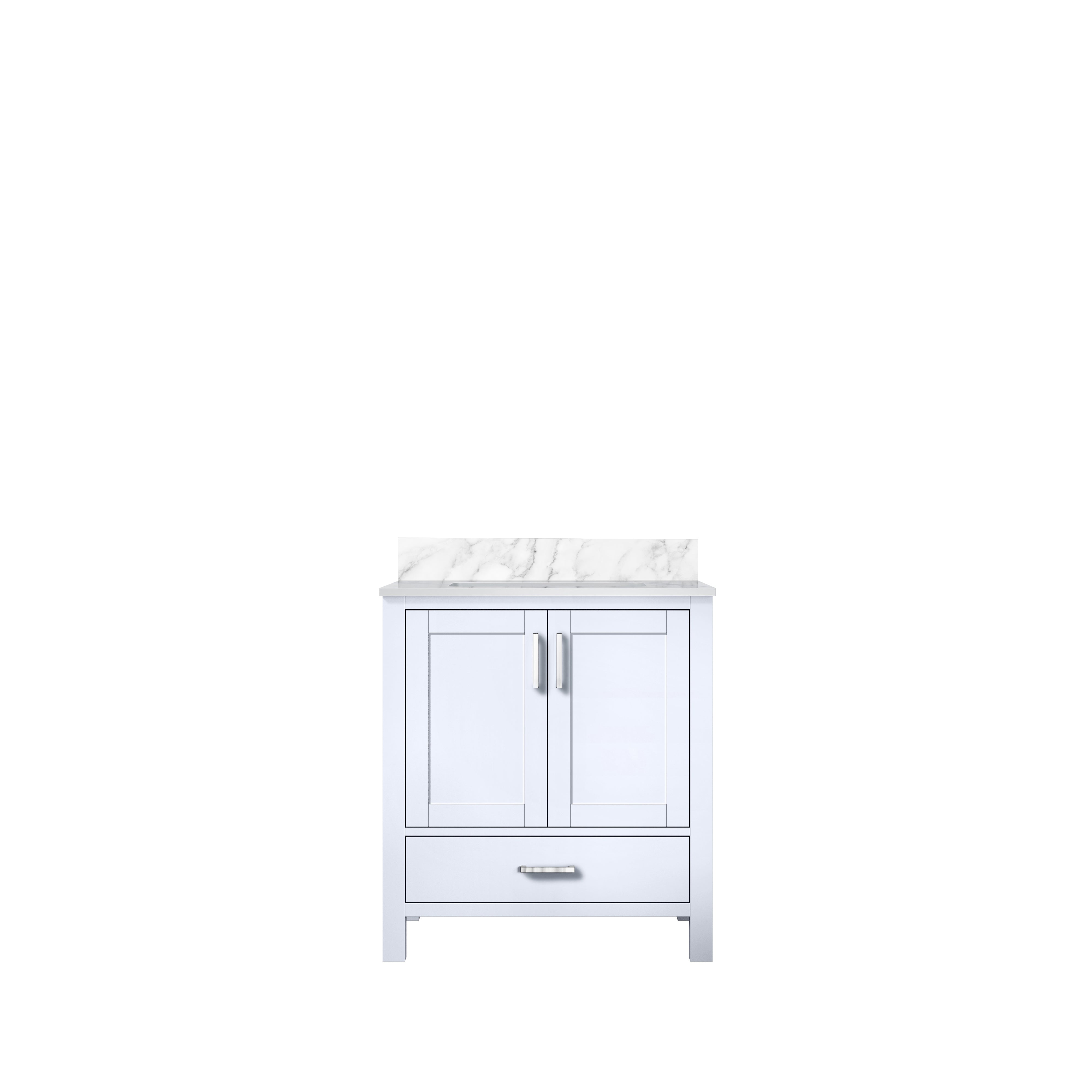 Lexora Jacques 30" White Bathroom Vanity | Modern Solid Wood Cabinet