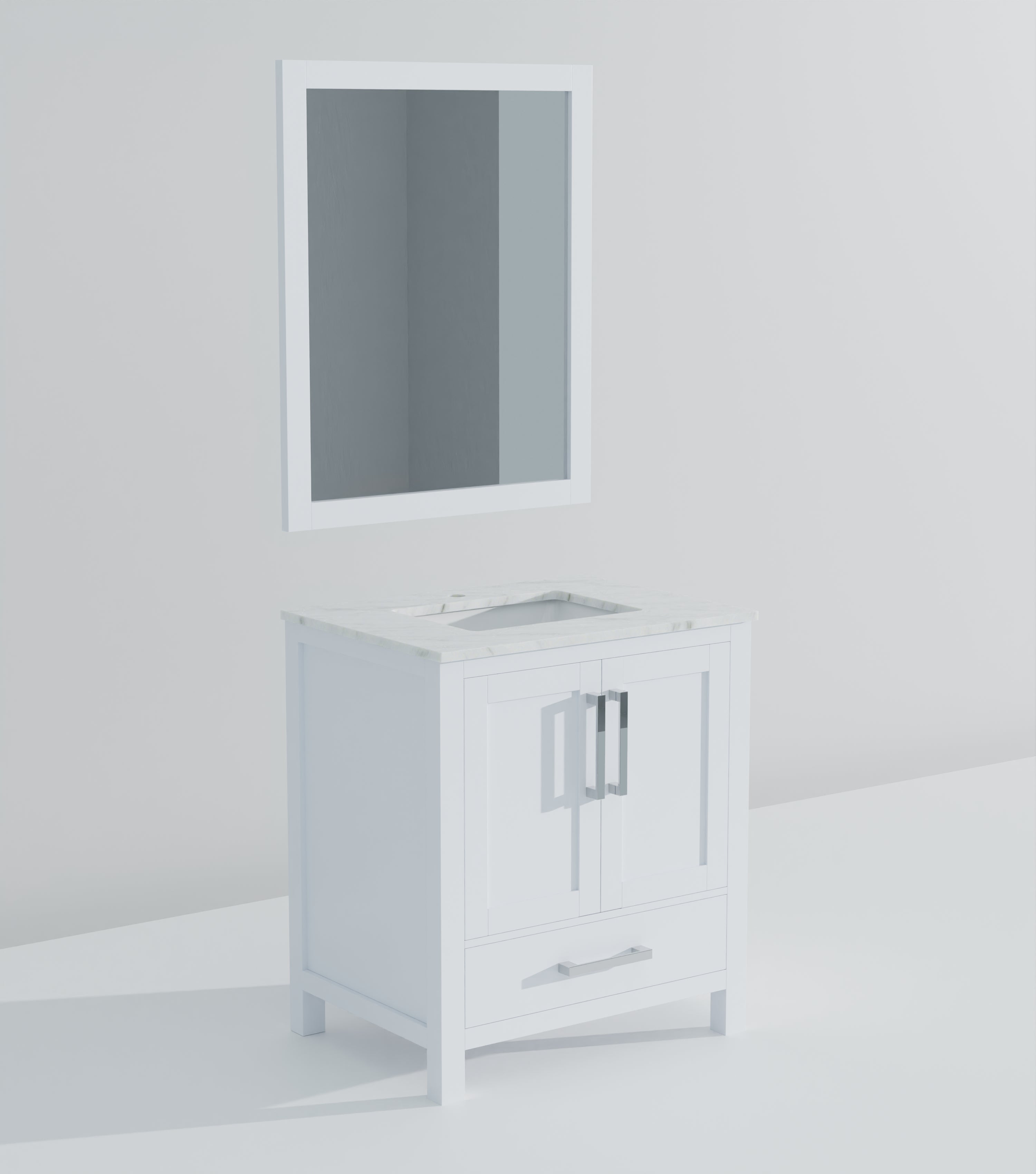 Lexora Jacques 30" White Bathroom Vanity | Modern Solid Wood Cabinet