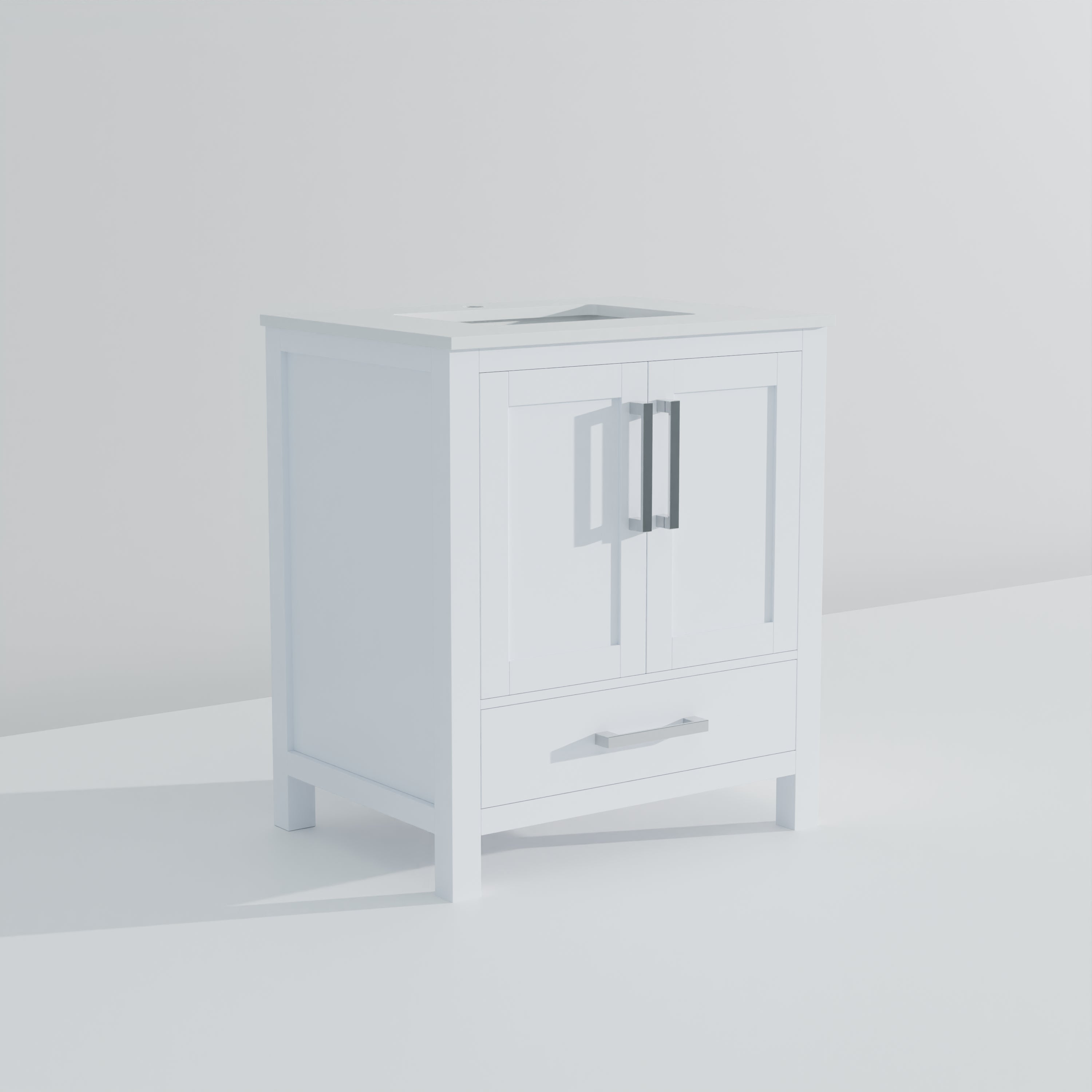 Lexora Jacques 30" White Bathroom Vanity | Modern Solid Wood Cabinet