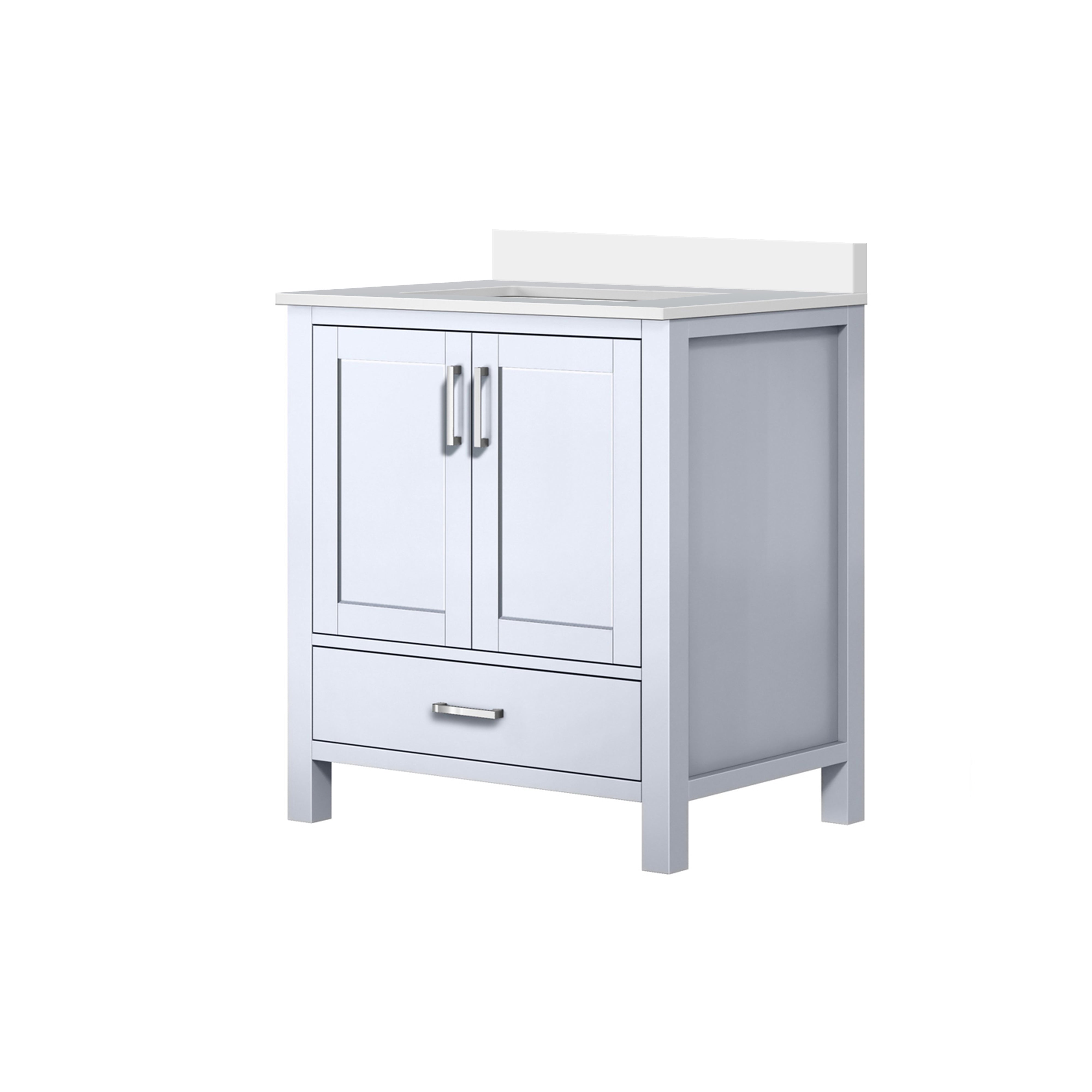 Lexora Jacques 30" White Bathroom Vanity | Modern Solid Wood Cabinet