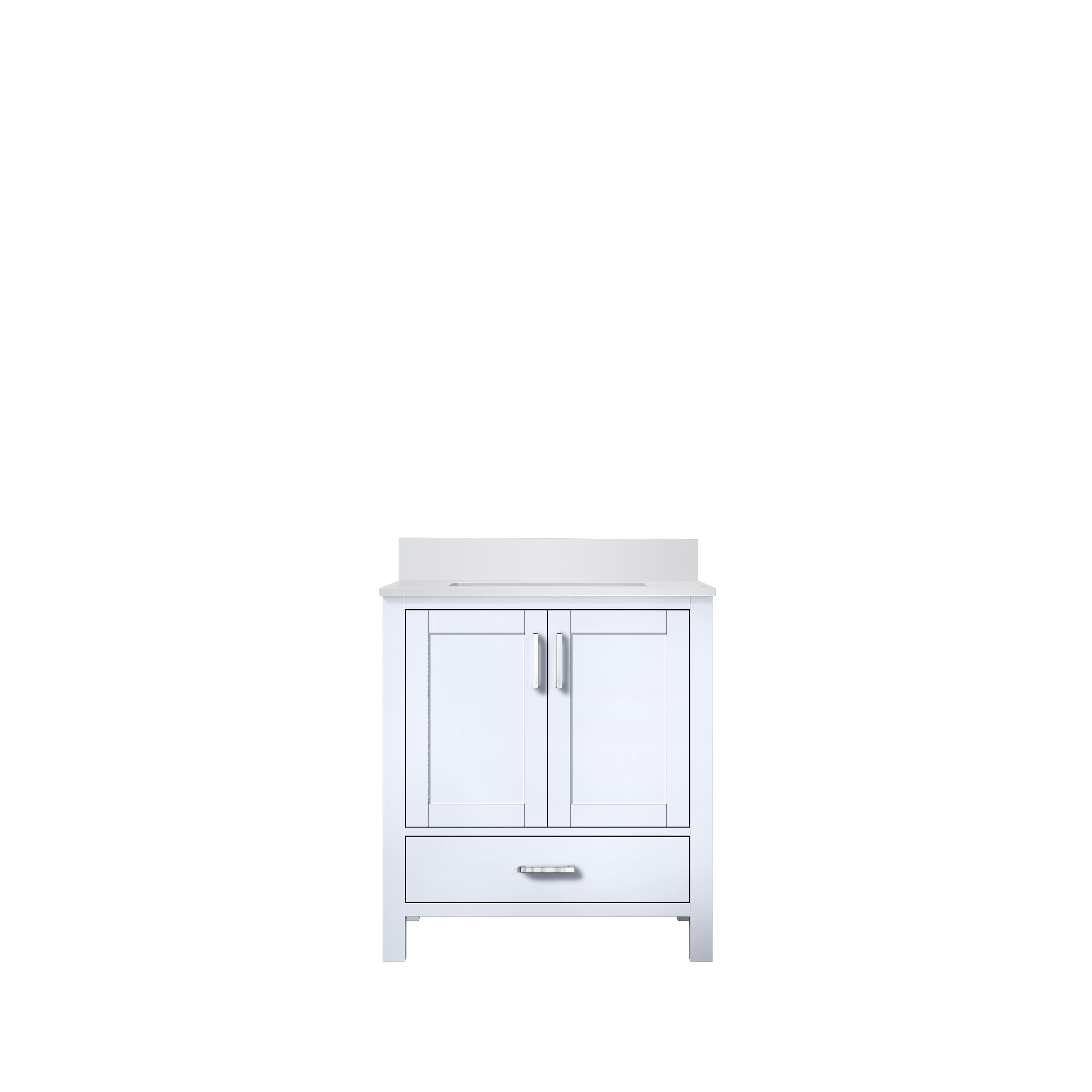 Lexora Jacques 30" White Bathroom Vanity | Modern Solid Wood Cabinet