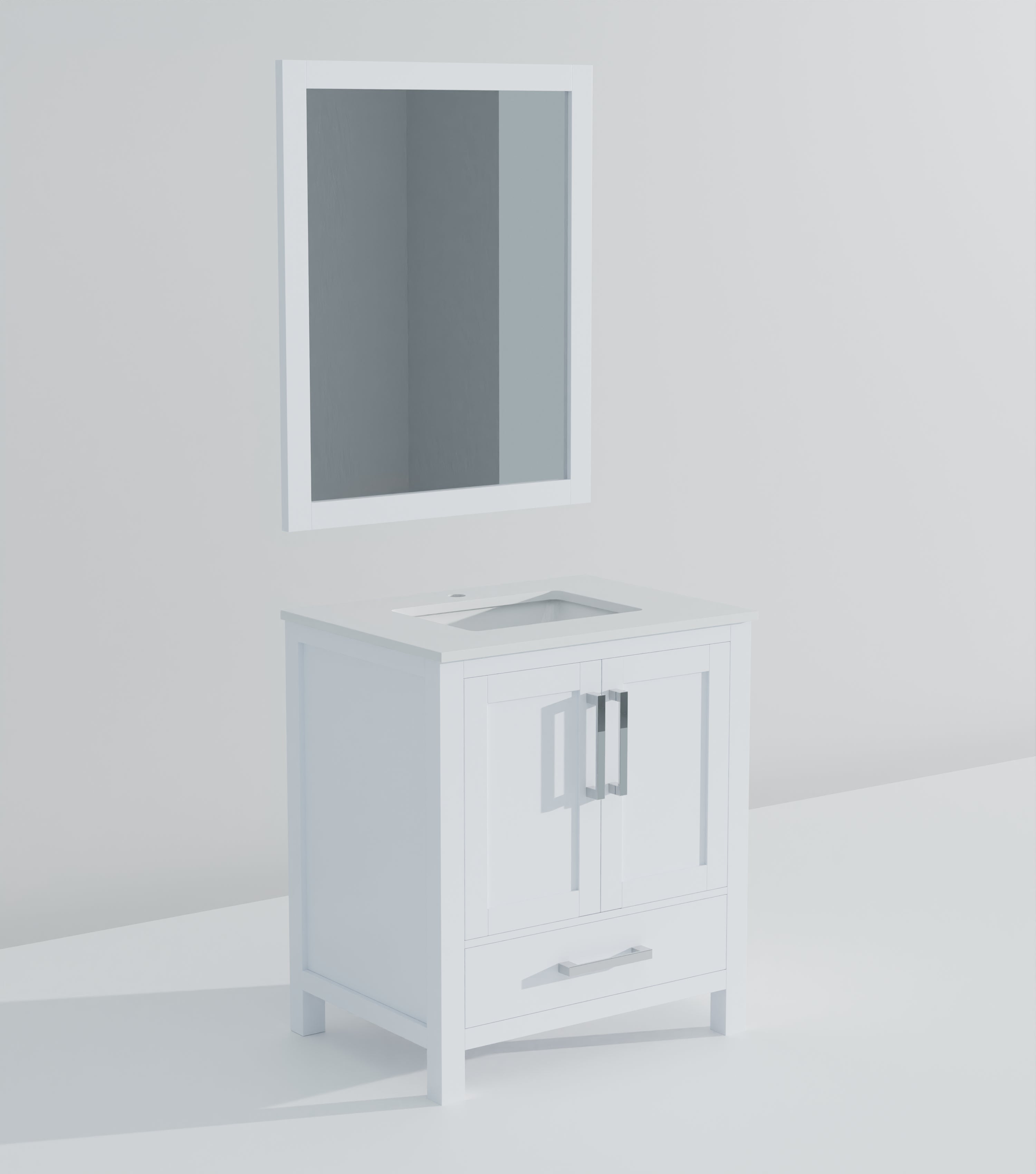 Lexora Jacques 30" White Bathroom Vanity | Modern Solid Wood Cabinet