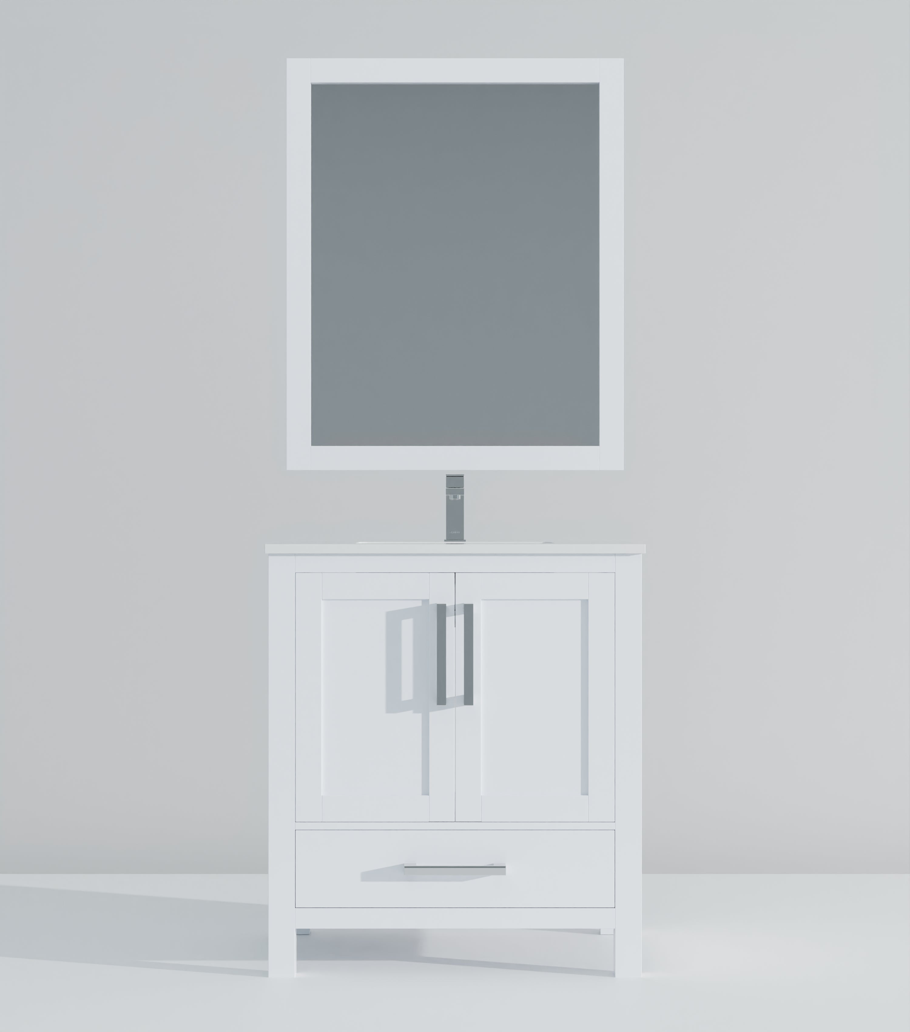 Lexora Jacques 30" White Bathroom Vanity | Modern Solid Wood Cabinet