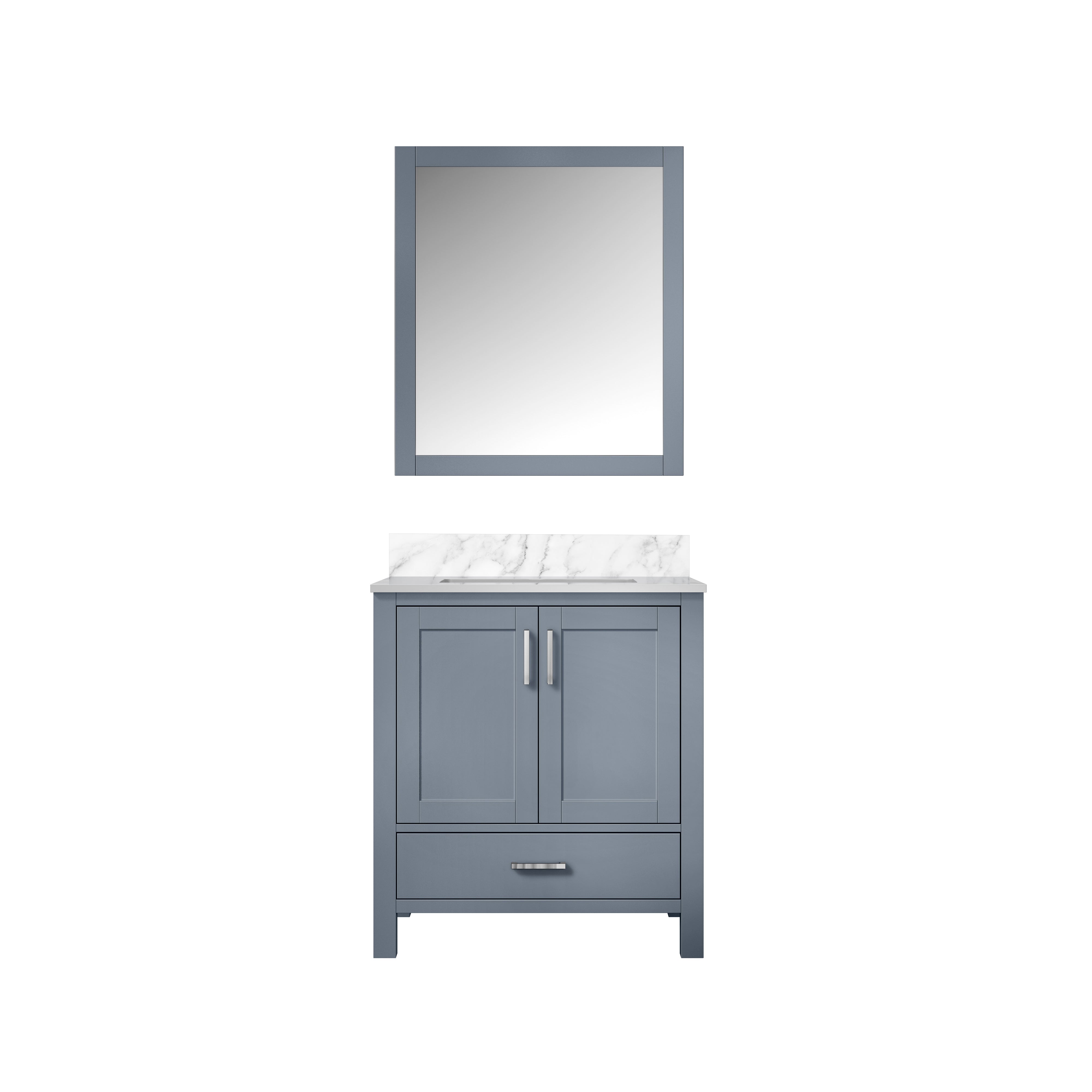 Lexora Jacques 30" Dark Grey Bathroom Vanity – Modern Solid Wood Freestanding Cabinet