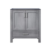 Lexora Jacques 30" Distressed Grey Bathroom Vanity – Solid Wood, Mid-Century Freestanding Storage Cabinet
