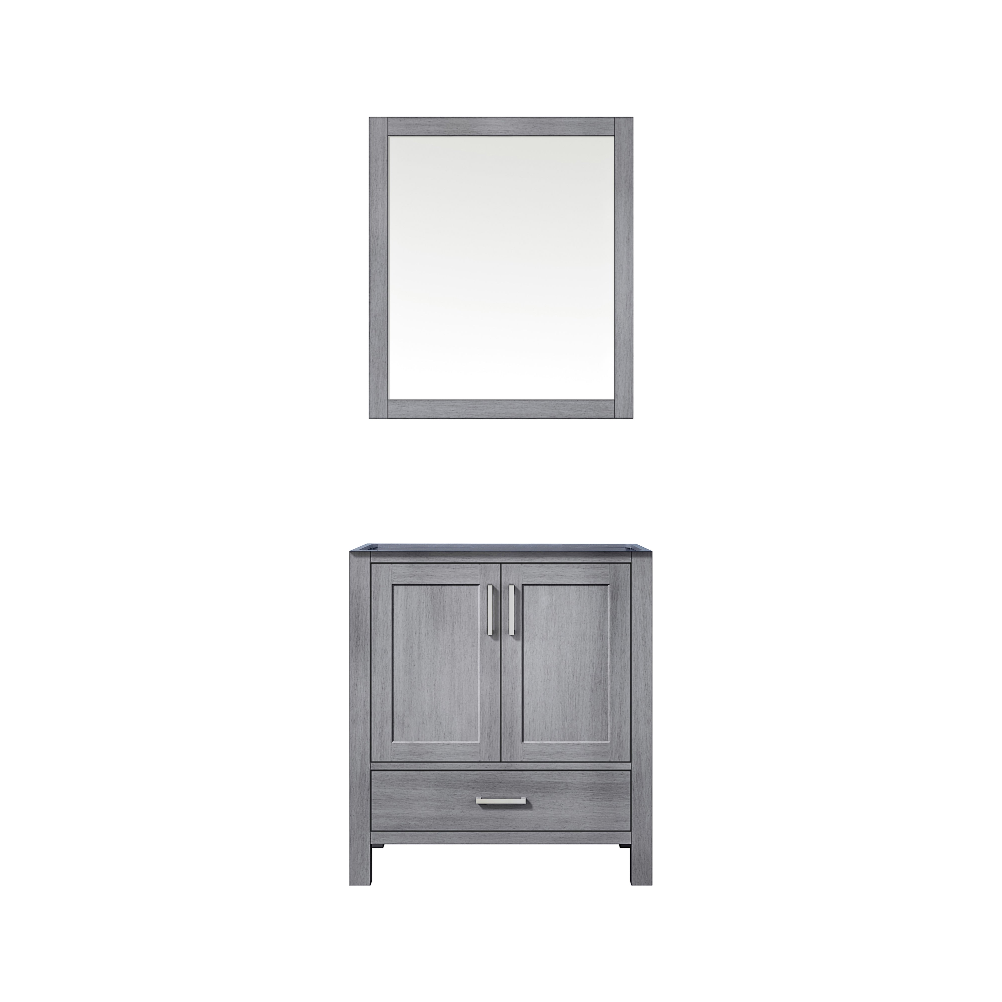 Lexora Jacques 30" Distressed Grey Bathroom Vanity – Solid Wood, Mid-Century Freestanding Storage Cabinet
