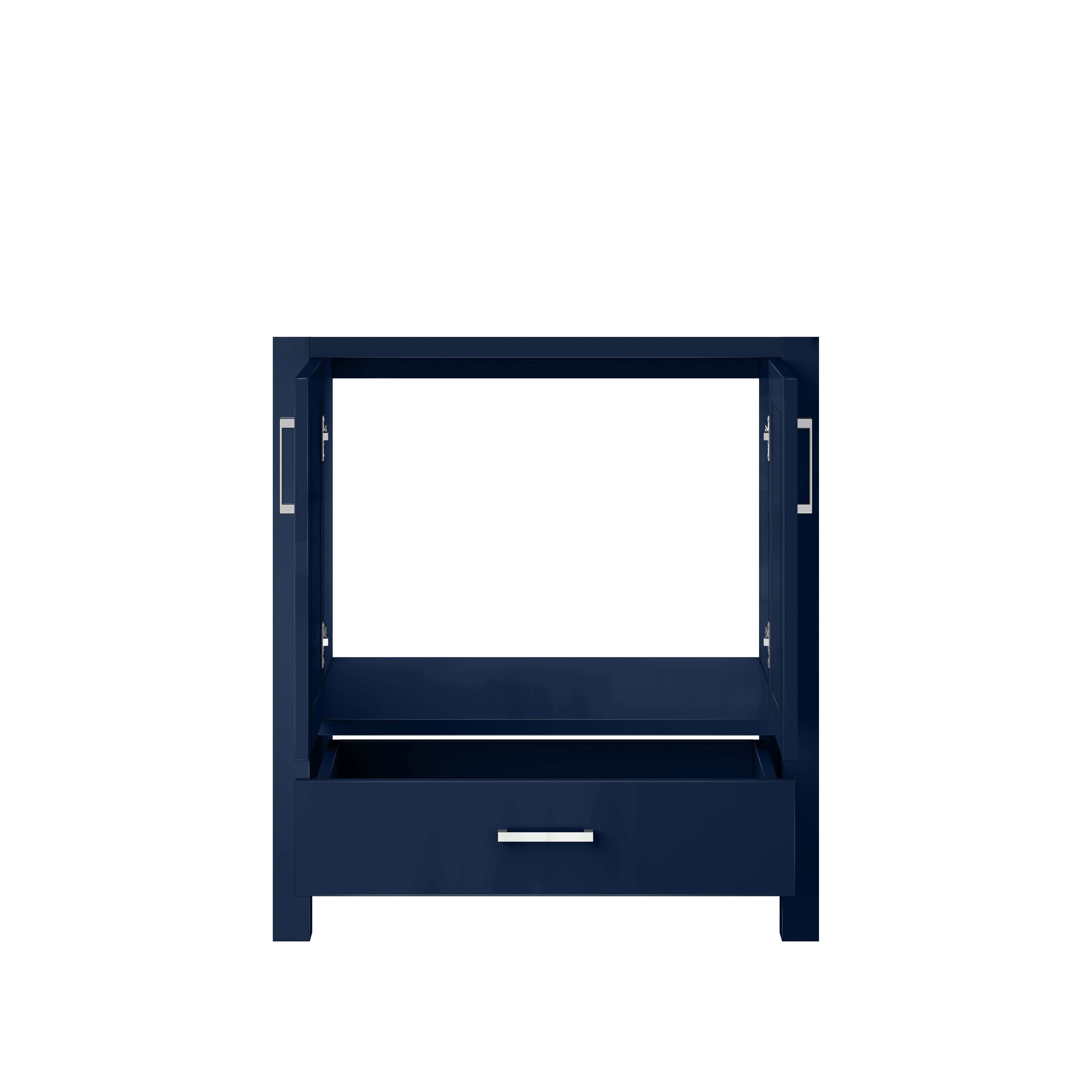 Lexora Jacques 30" Navy Blue Bathroom Vanity | Solid Wood Cabinet