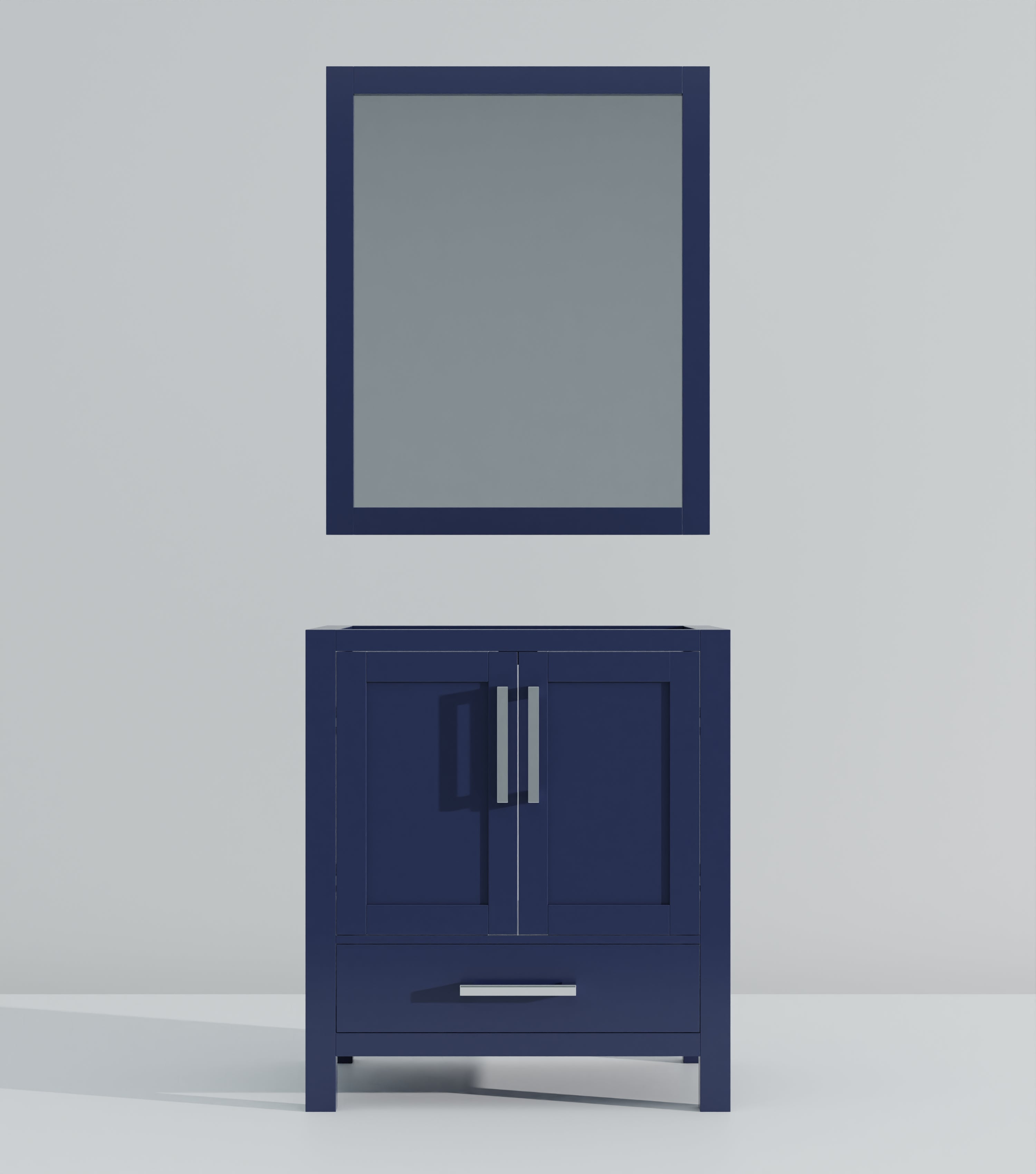 Lexora Jacques 30" Navy Blue Bathroom Vanity | Solid Wood Cabinet