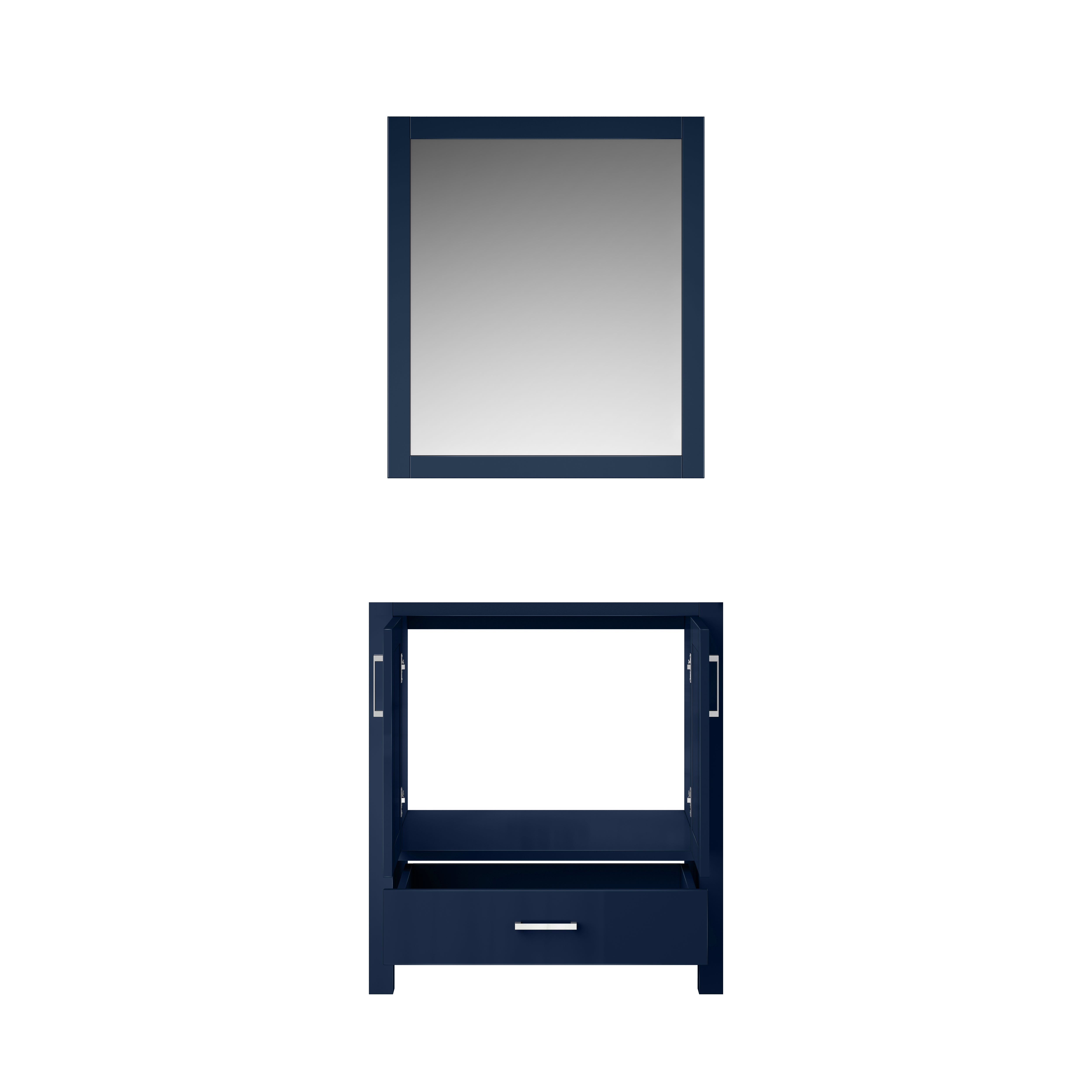 Lexora Jacques 30" Navy Blue Bathroom Vanity | Solid Wood Cabinet