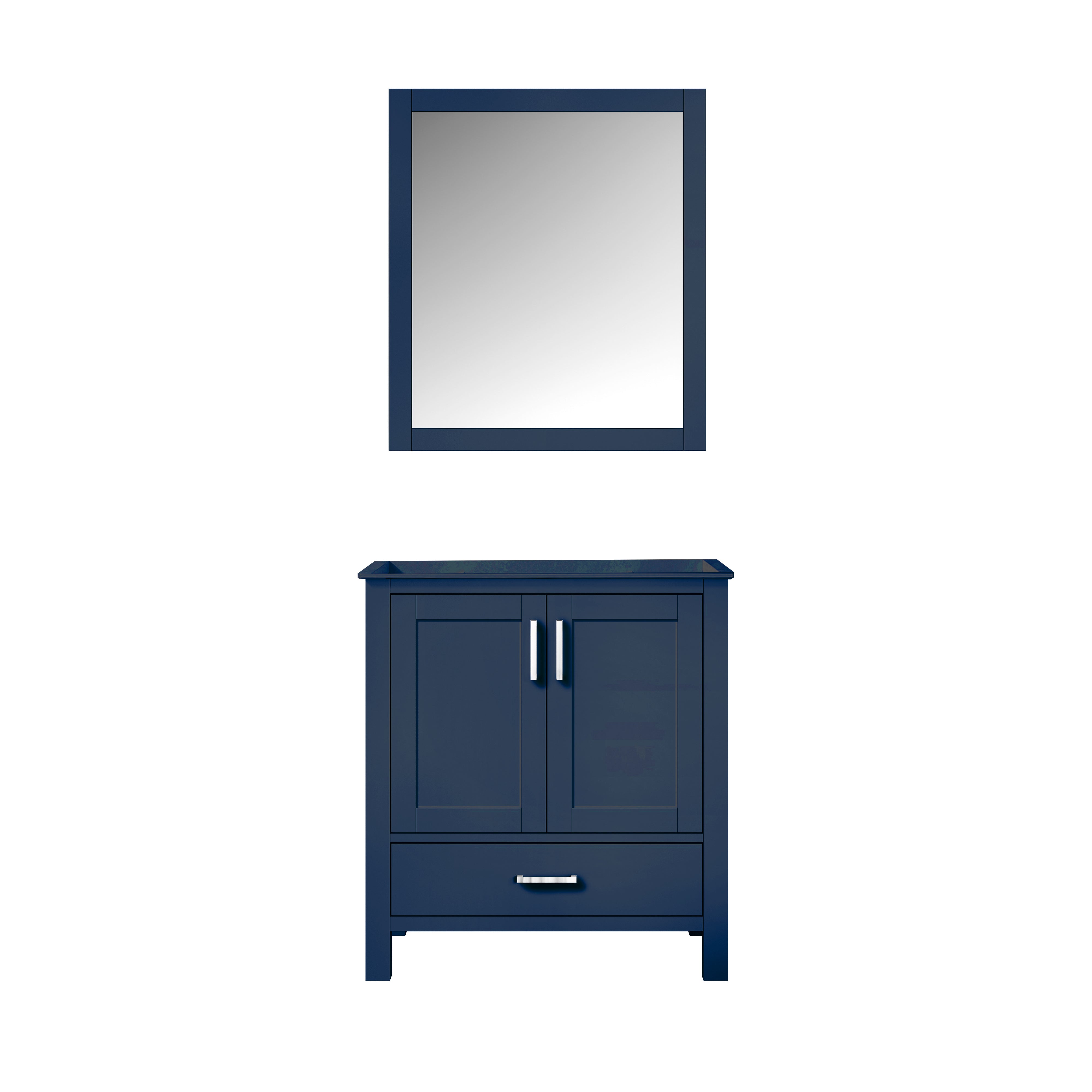 Lexora Jacques 30" Navy Blue Bathroom Vanity | Solid Wood Cabinet