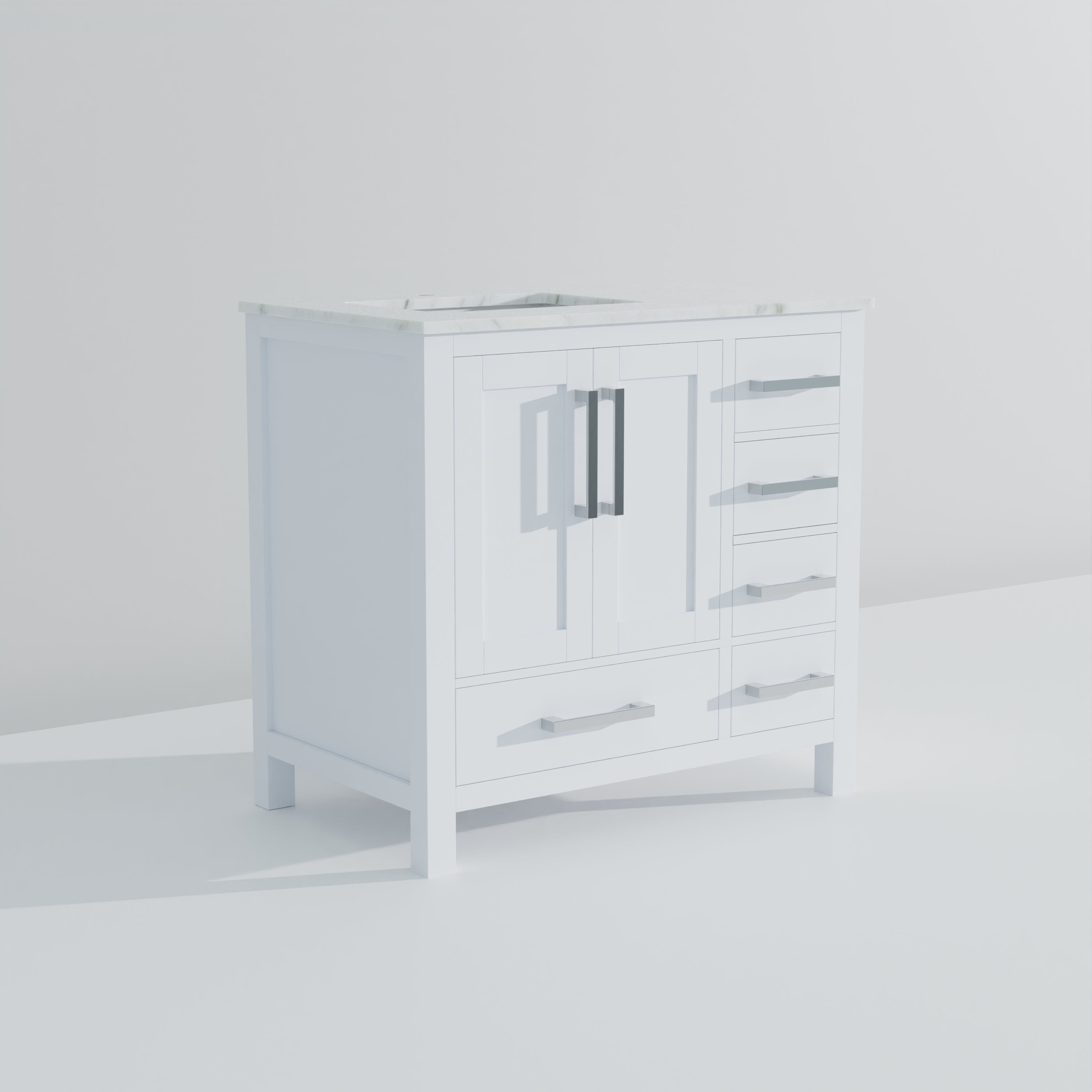 Jacques 36 in. W x 22 in. D Left Offset White Bath Vanity
