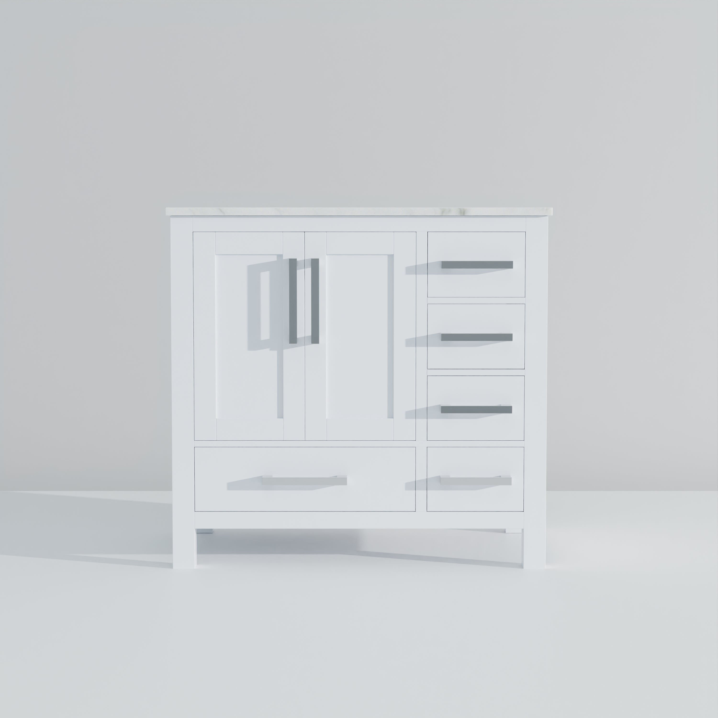Jacques 36 in. W x 22 in. D Left Offset White Bath Vanity