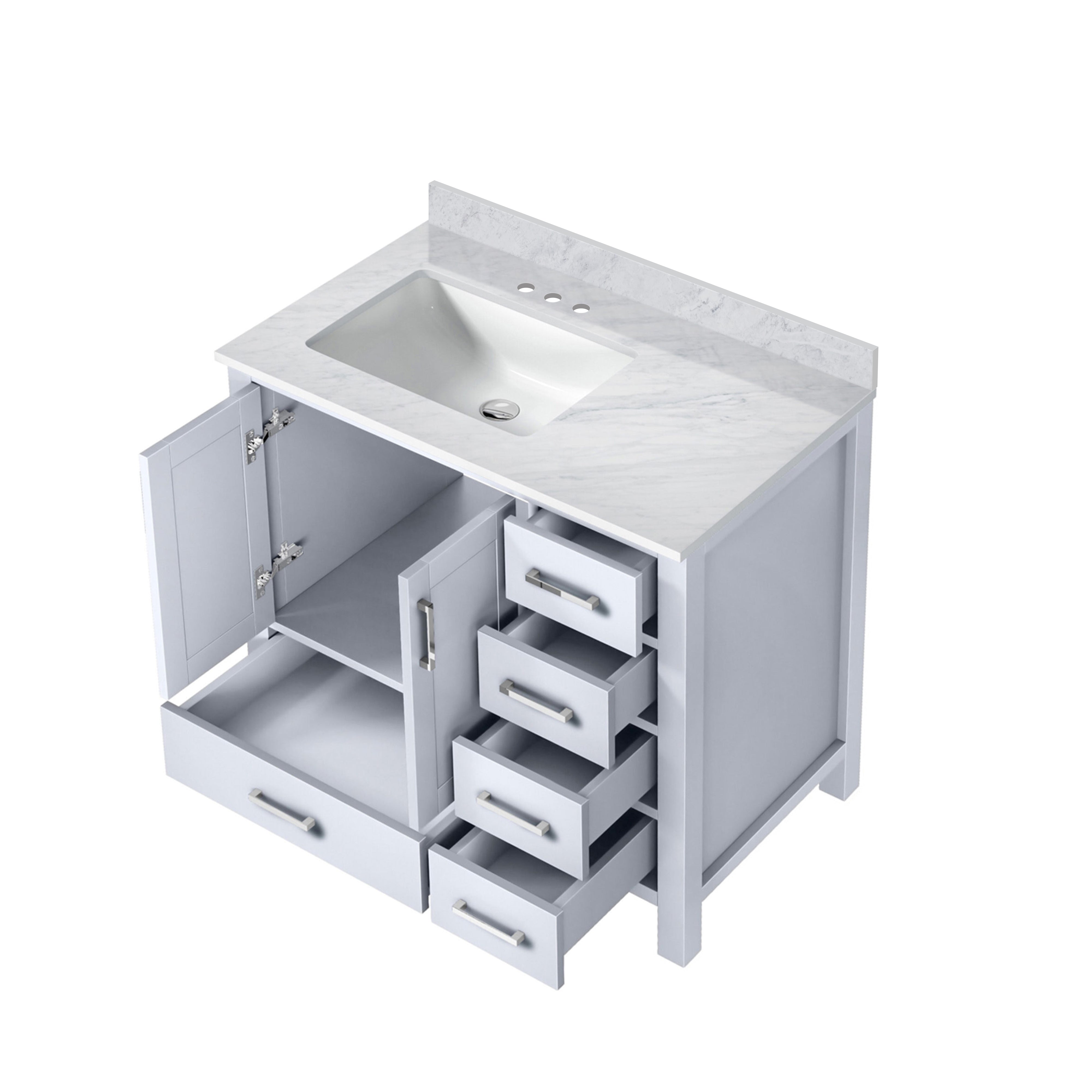 Jacques 36 in. W x 22 in. D Left Offset White Bath Vanity