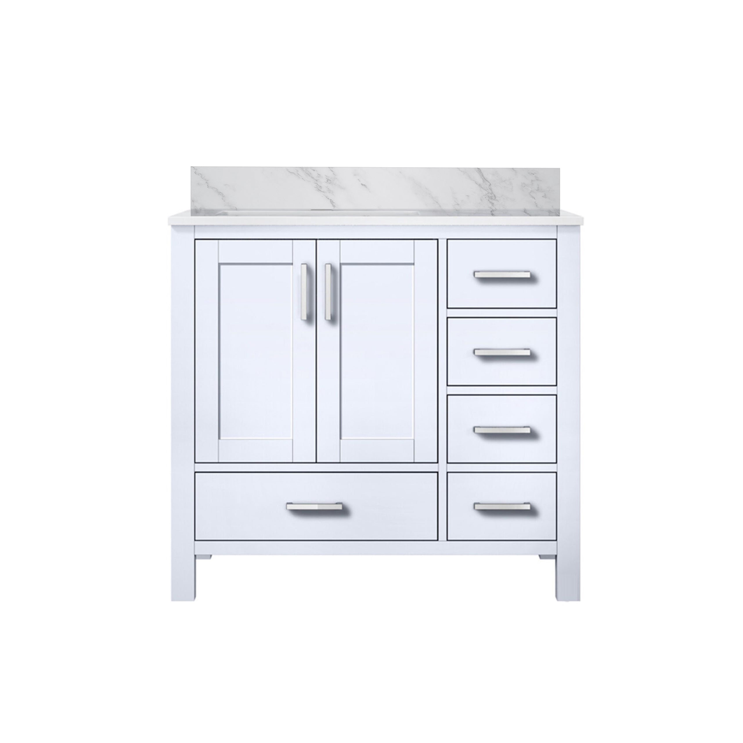 Jacques 36 in. W x 22 in. D Left Offset White Bath Vanity