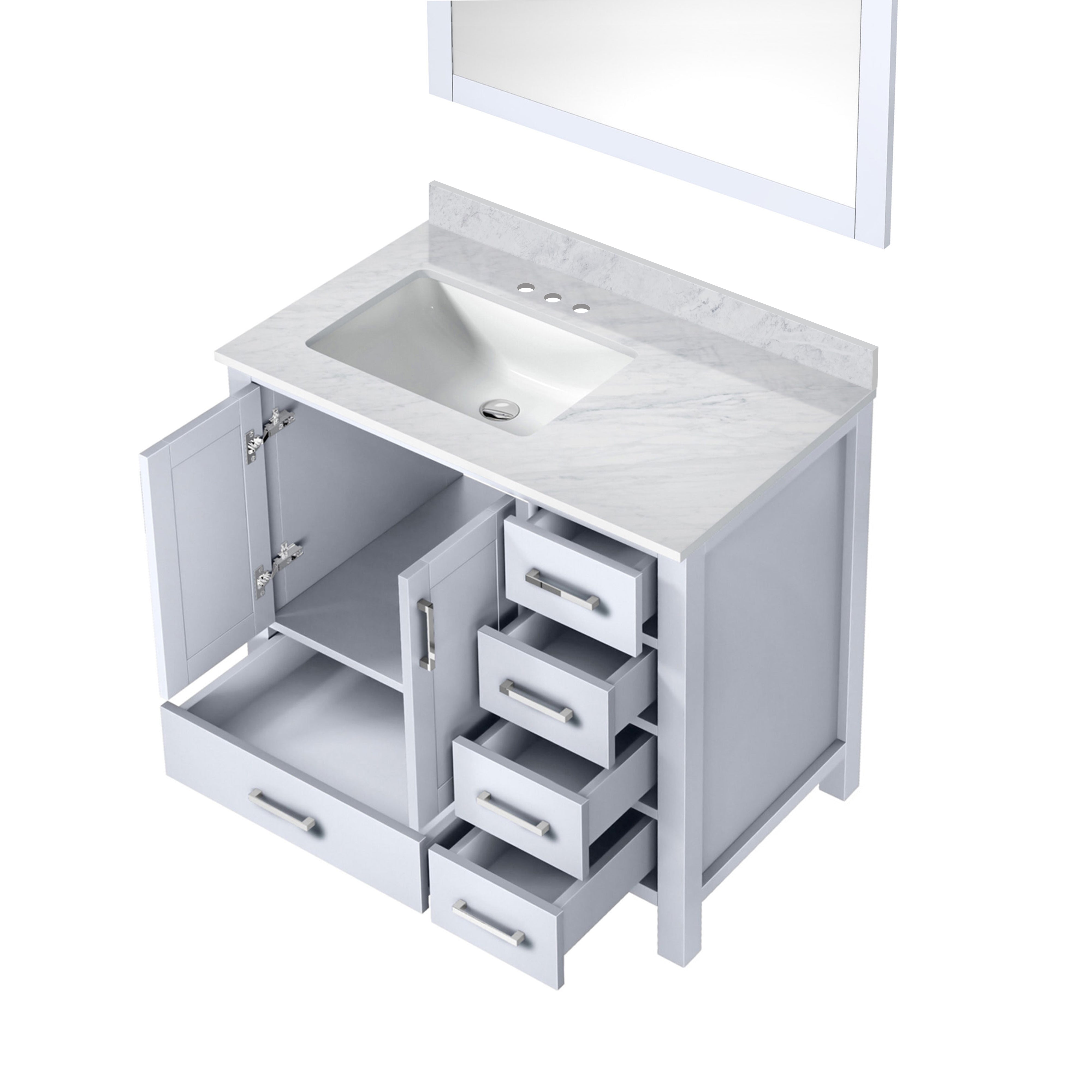 Jacques 36 in. W x 22 in. D Left Offset White Bath Vanity