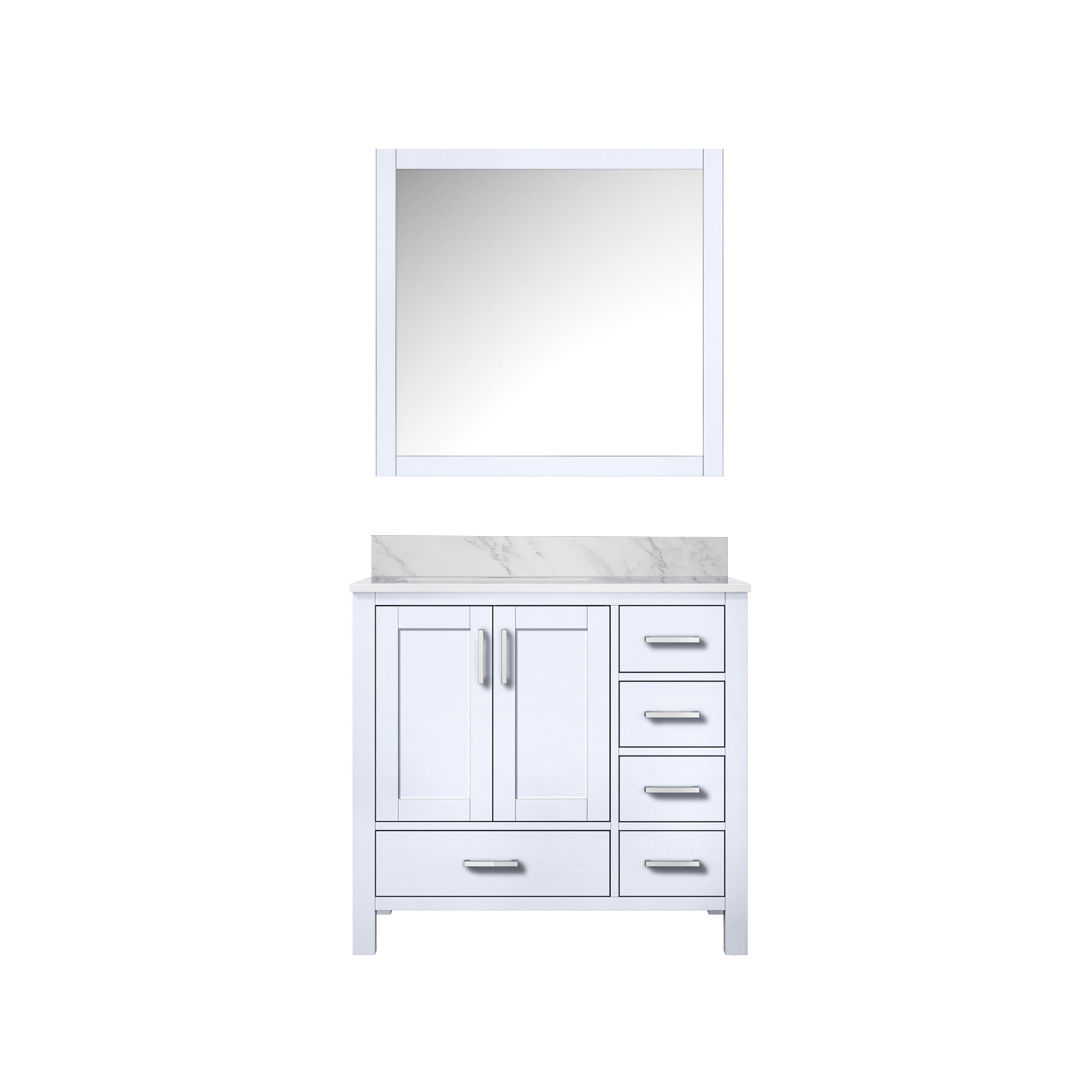 Jacques 36 in. W x 22 in. D Left Offset White Bath Vanity