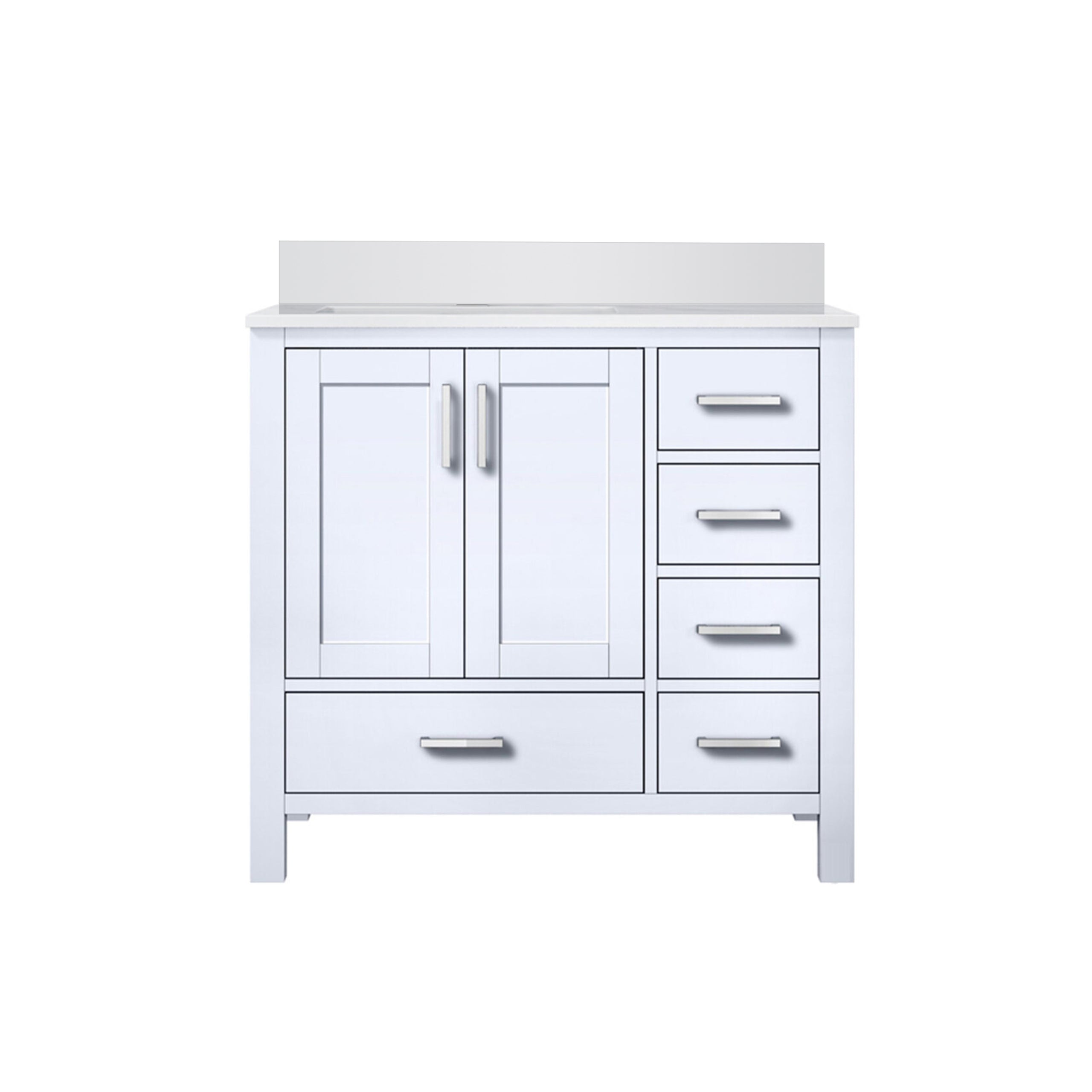 Jacques 36 in. W x 22 in. D Left Offset White Bath Vanity