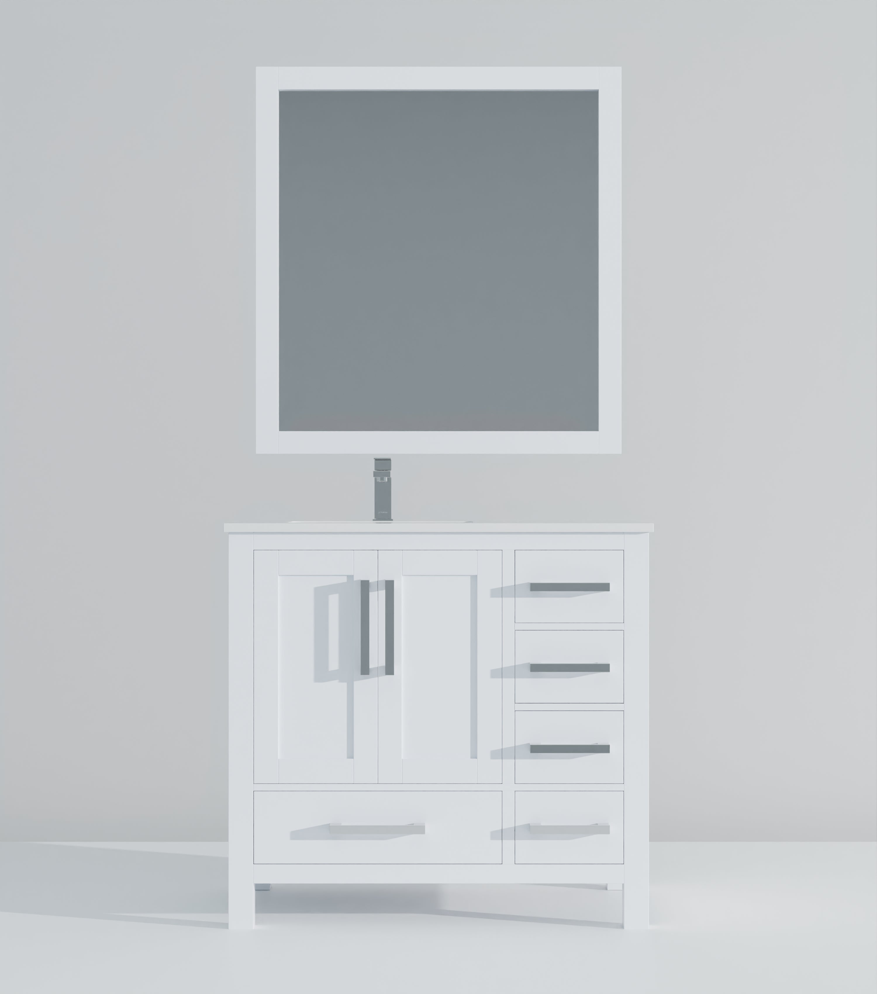 Jacques 36 in. W x 22 in. D Left Offset White Bath Vanity