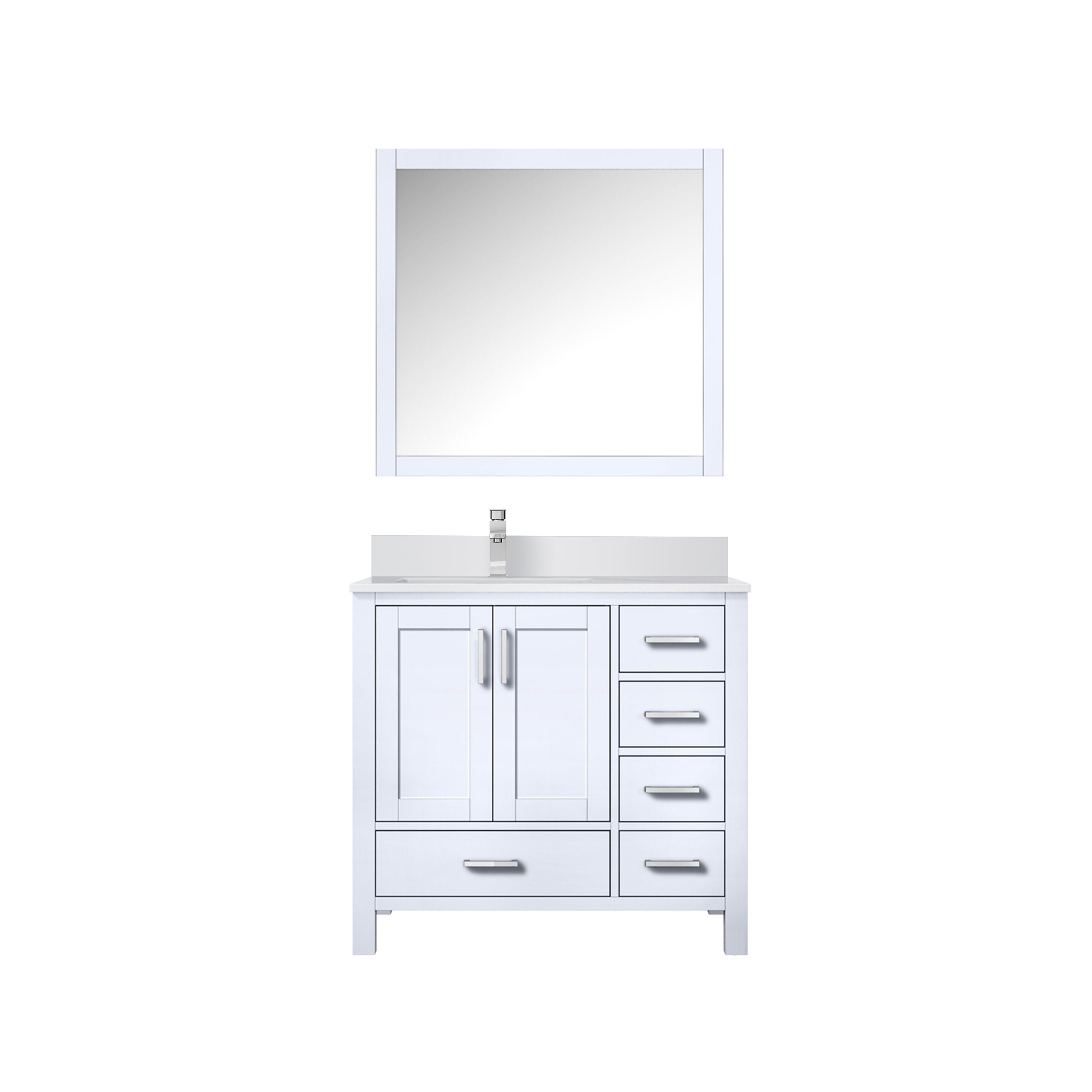 Jacques 36 in. W x 22 in. D Left Offset White Bath Vanity