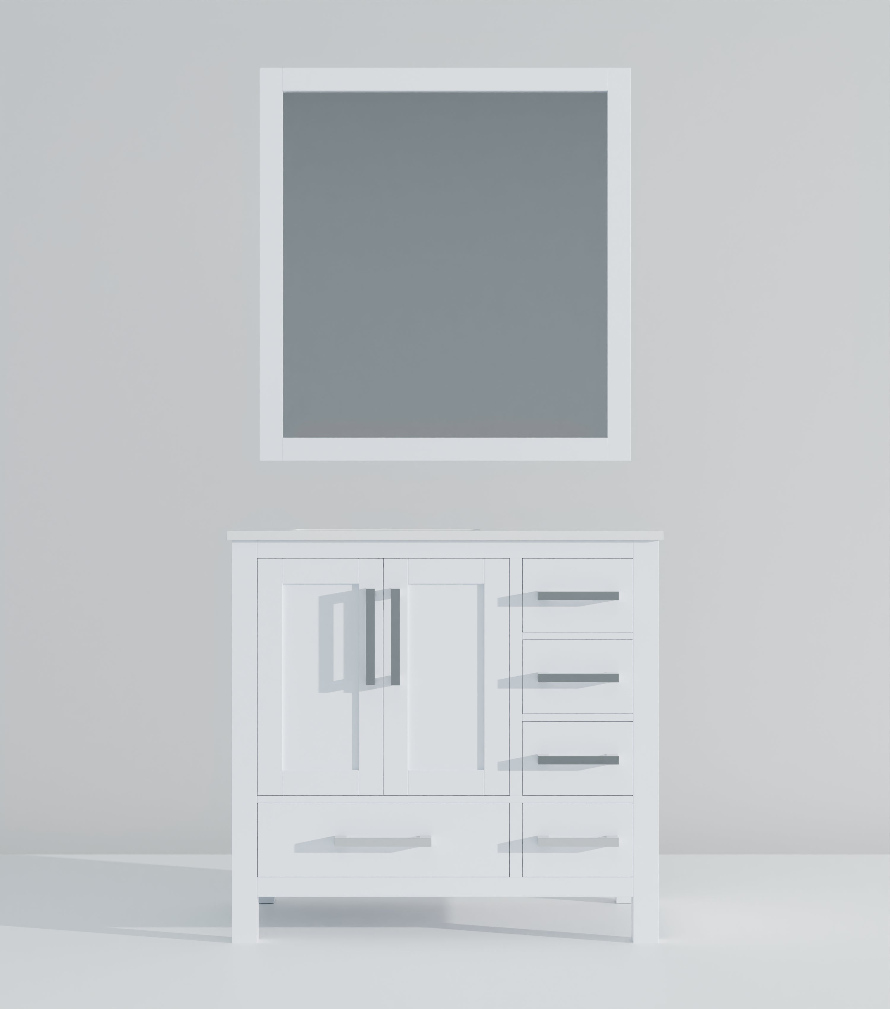 Jacques 36 in. W x 22 in. D Left Offset White Bath Vanity