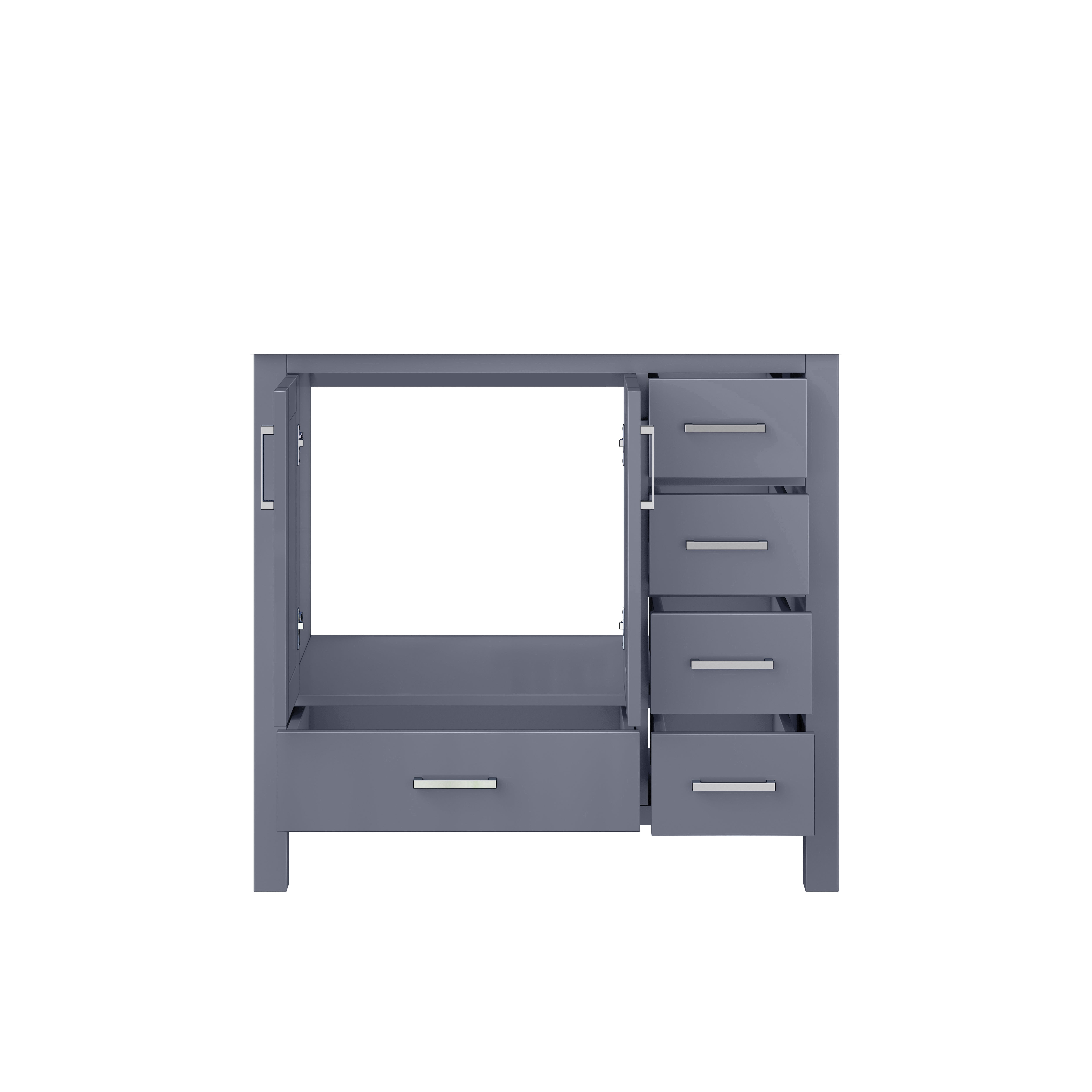 Lexora Jacques 36" Dark Grey Left-Offset Bathroom Vanity | Solid Wood