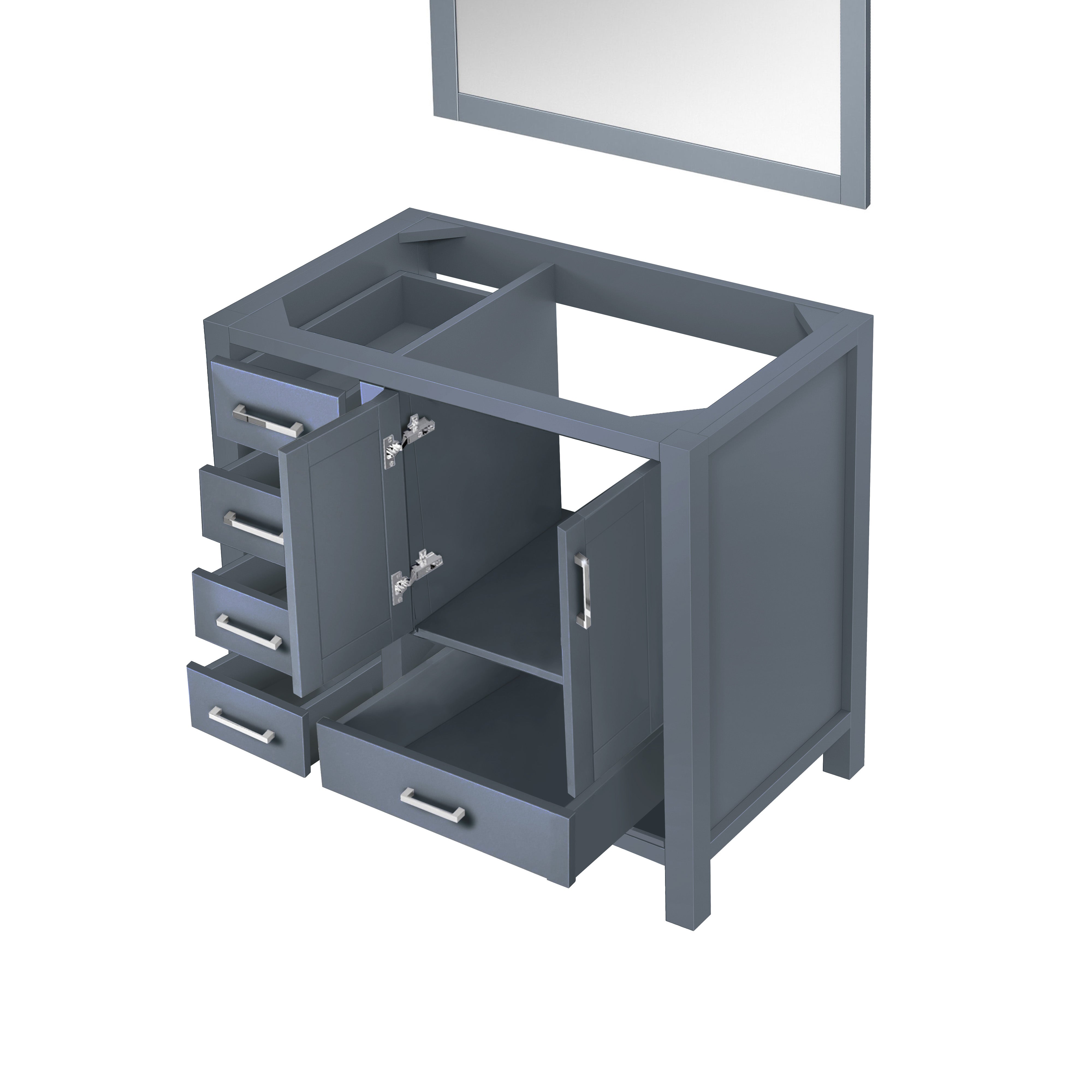 Jacques 36 in. W x 22 in. D Right Offset Dark Grey Bath Vanity