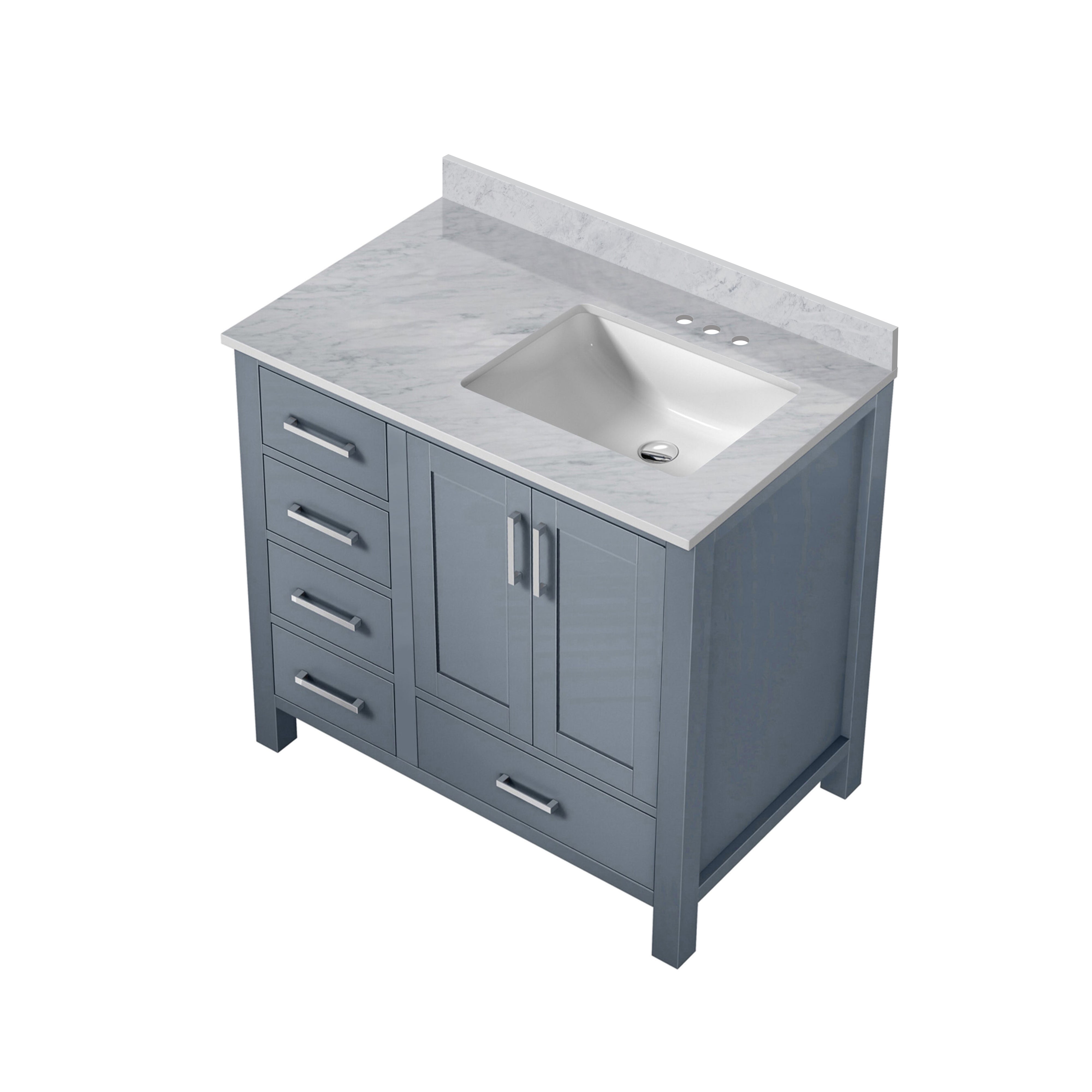 Jacques 36 in. W x 22 in. D Right Offset Dark Grey Bath Vanity