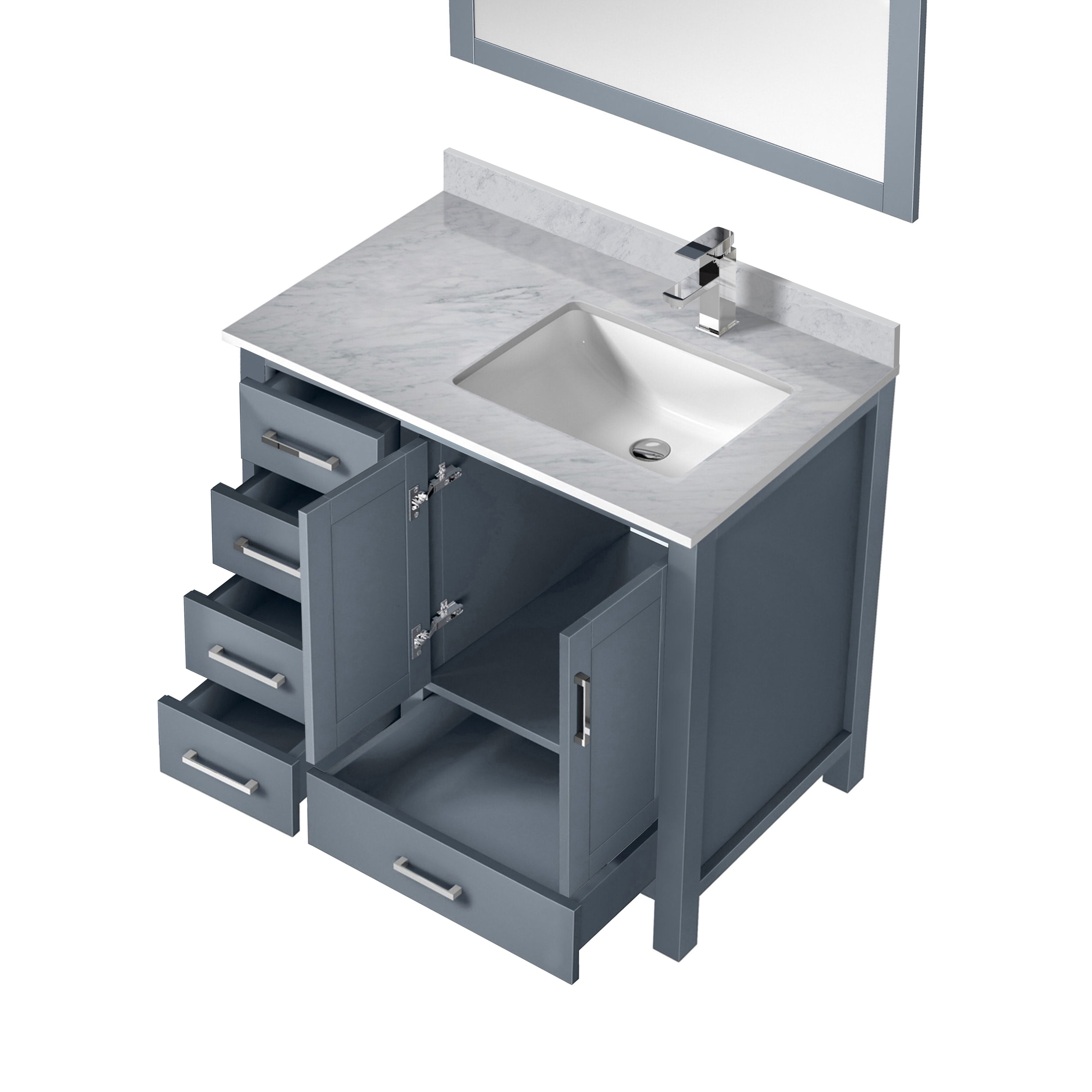 Jacques 36 in. W x 22 in. D Right Offset Dark Grey Bath Vanity