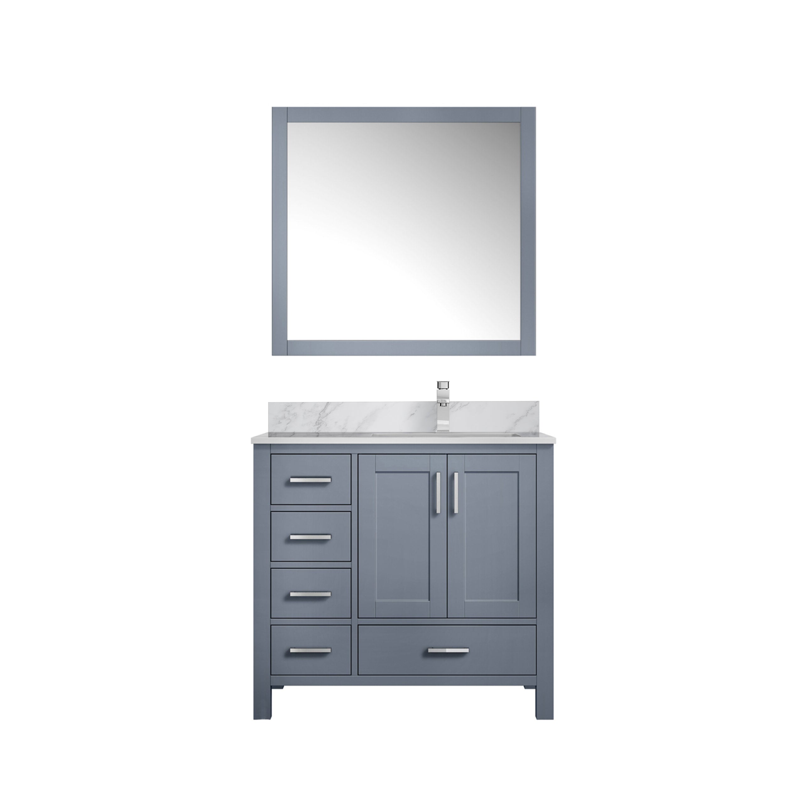 Jacques 36 in. W x 22 in. D Right Offset Dark Grey Bath Vanity