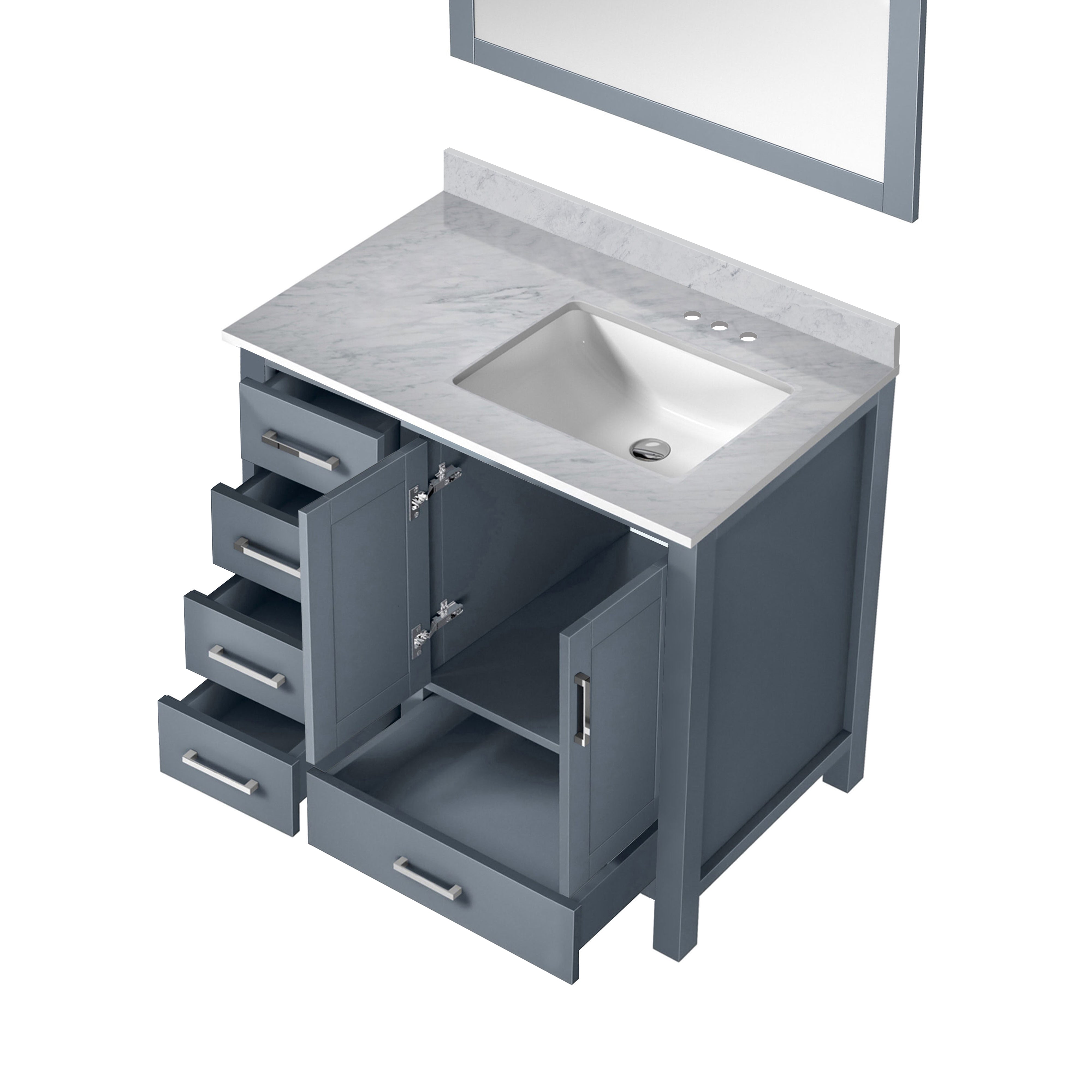 Jacques 36 in. W x 22 in. D Right Offset Dark Grey Bath Vanity