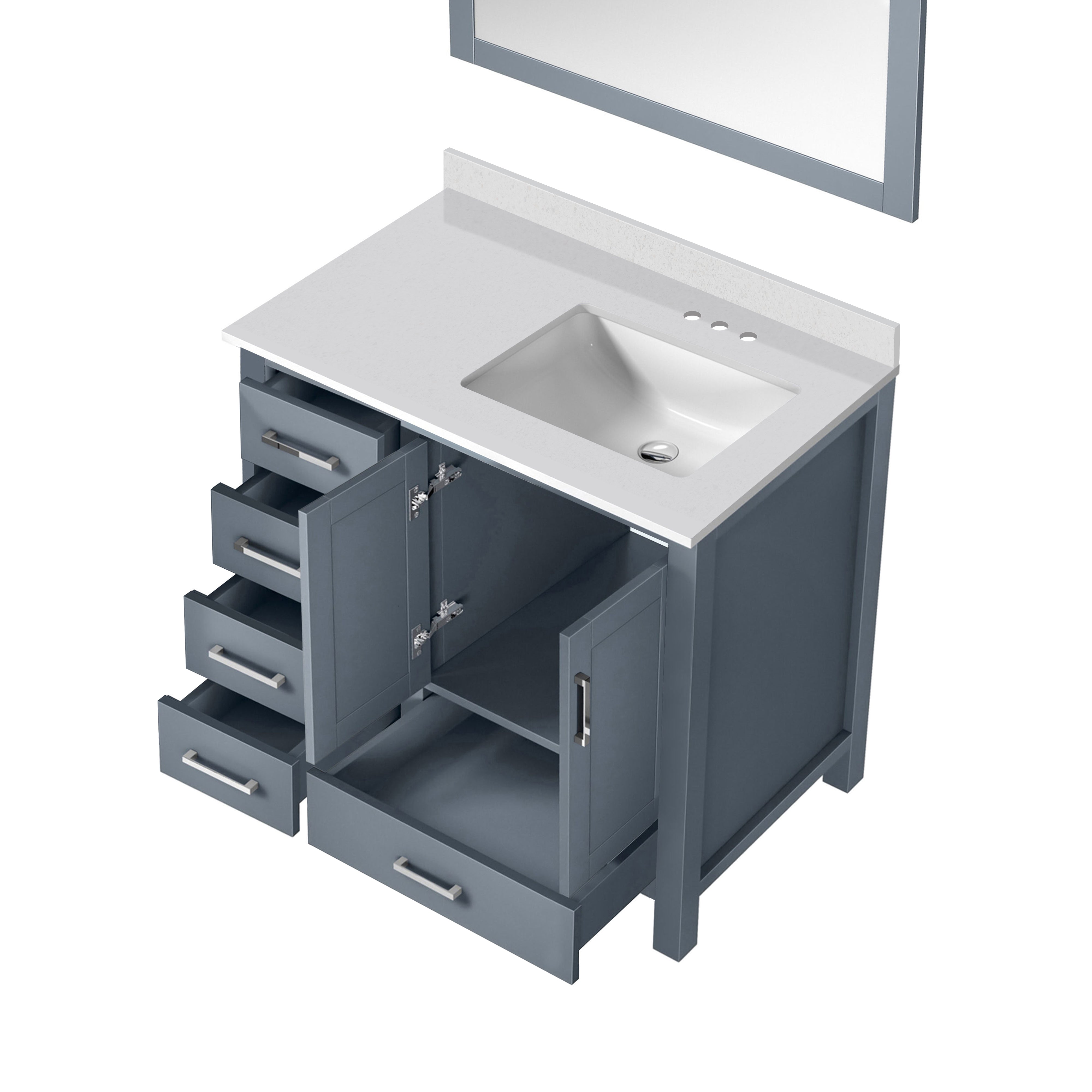 Jacques 36 in. W x 22 in. D Right Offset Dark Grey Bath Vanity