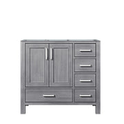 Lexora Jacques 36" Distressed Grey Left-Offset Bathroom Vanity