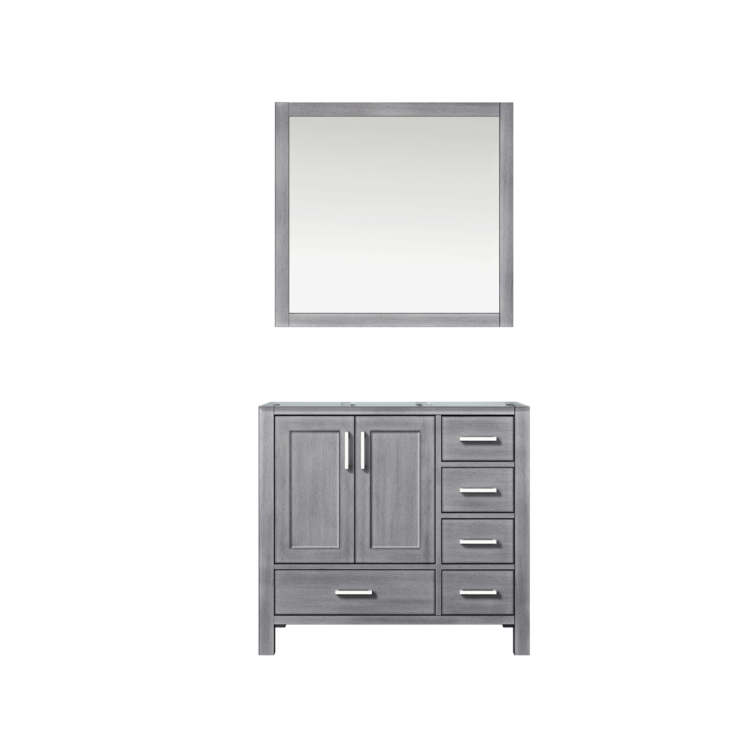 Lexora Jacques 36" Distressed Grey Left-Offset Bathroom Vanity
