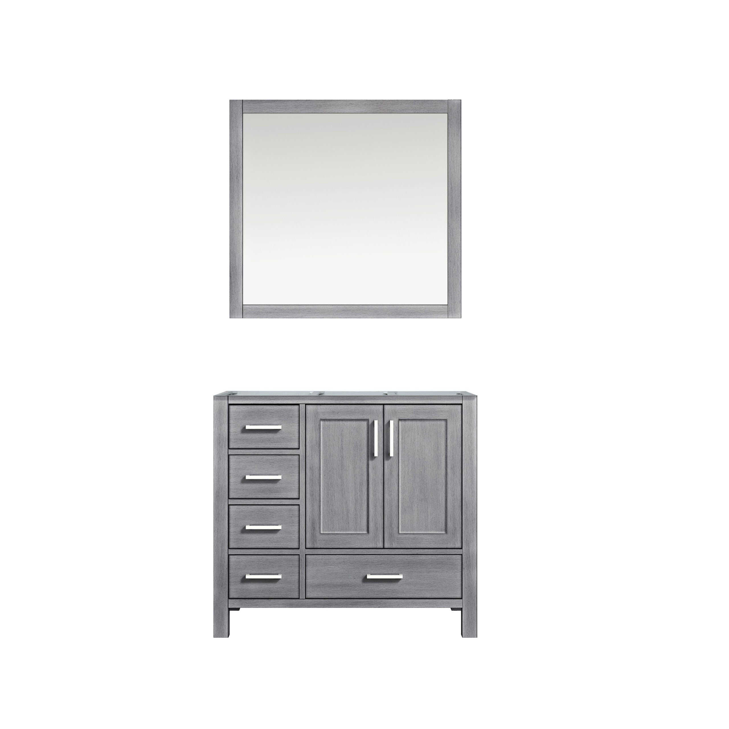 Jacques 36 in. W x 22 in. D Right Offset Distressed Grey Bath Vanity